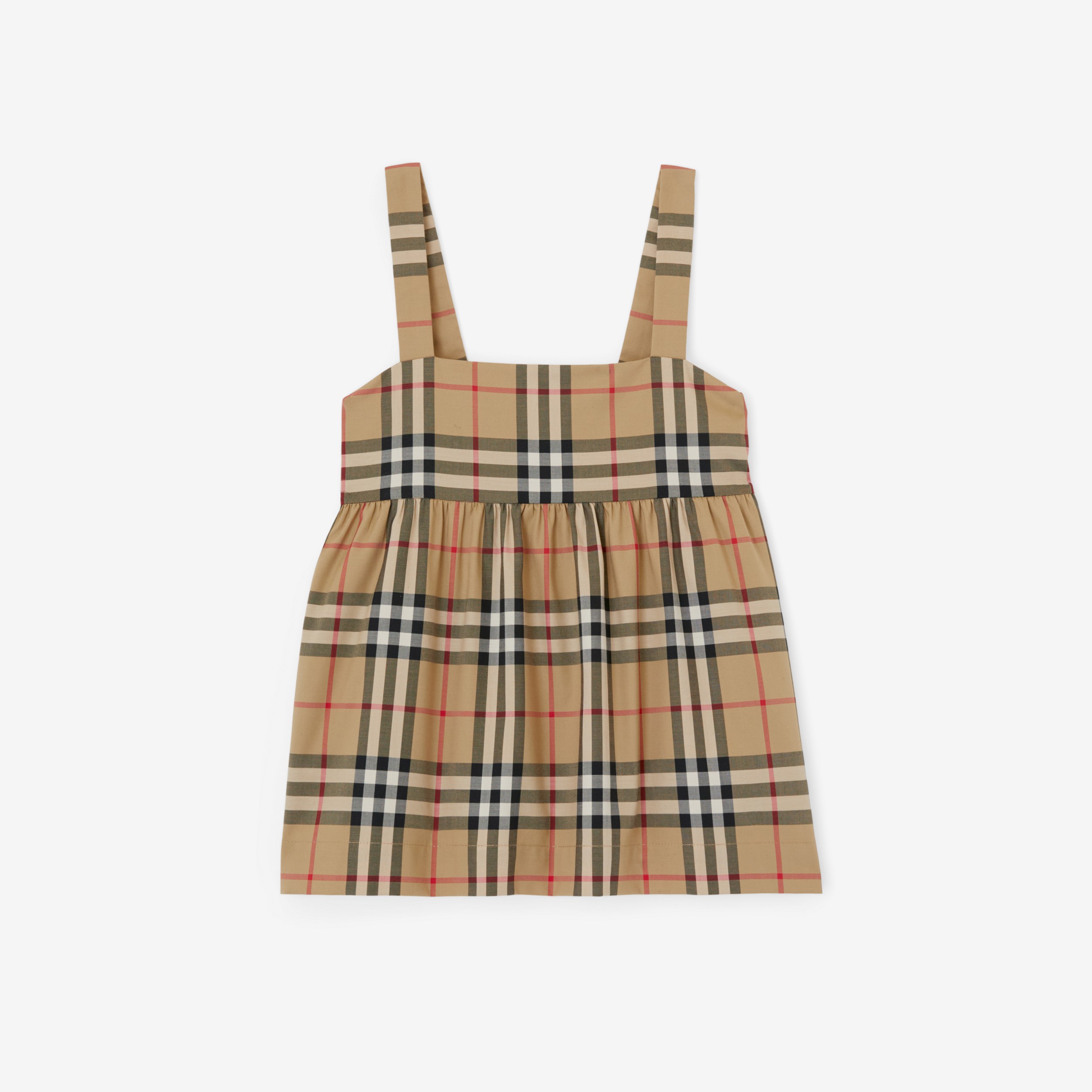 Vintage Check Stretch Cotton Top in Archive Beige | Burberry® Official - 1