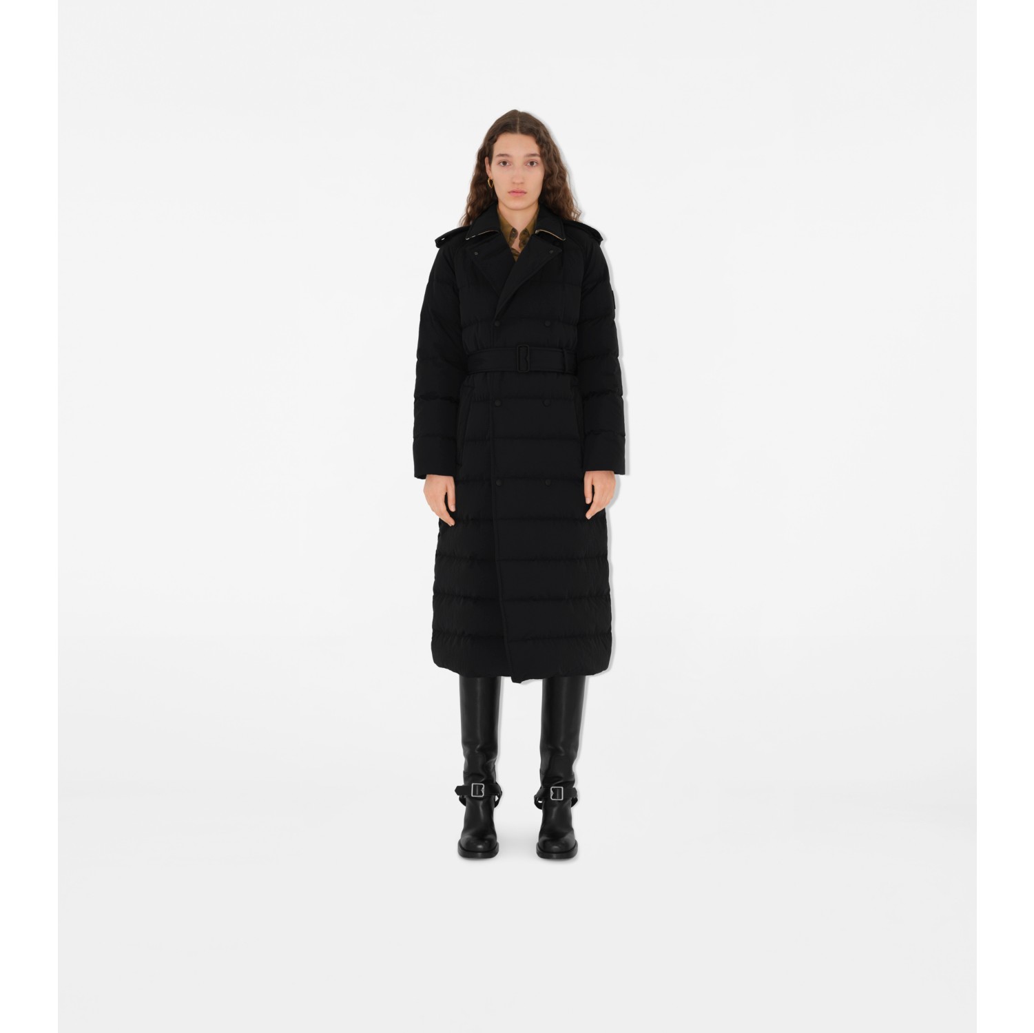 Long Nylon Puffer Coat