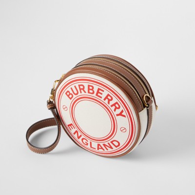 logo graphic canvas and leather louise bag