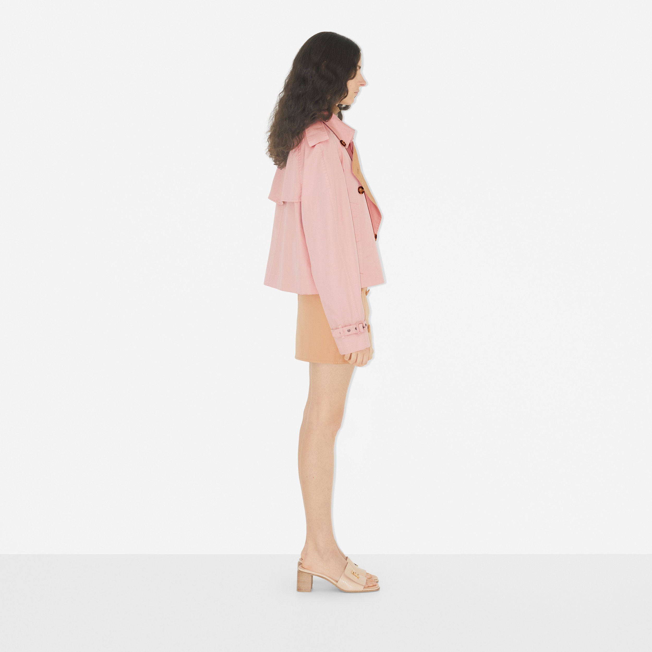 Minifalda trench en algodón de gabardina (Crudo Pálido) - Mujer | Burberry® oficial - 3