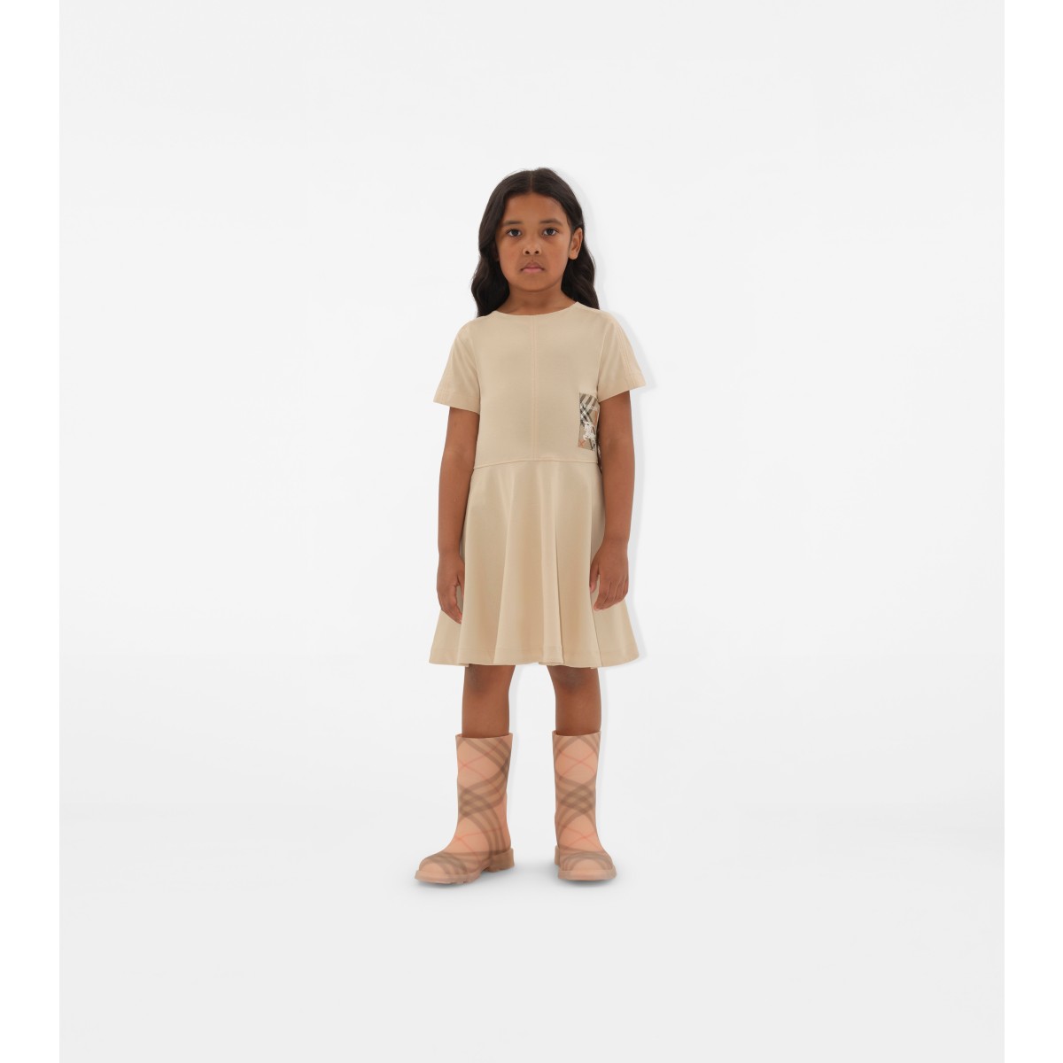  Check Label Cotton Dress