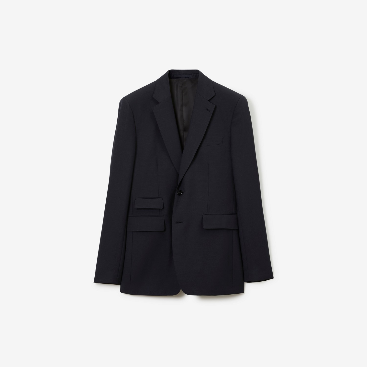 Wool Mohair Regular Fit Tailored Jacket in Navy - Men | Burberry® Official
