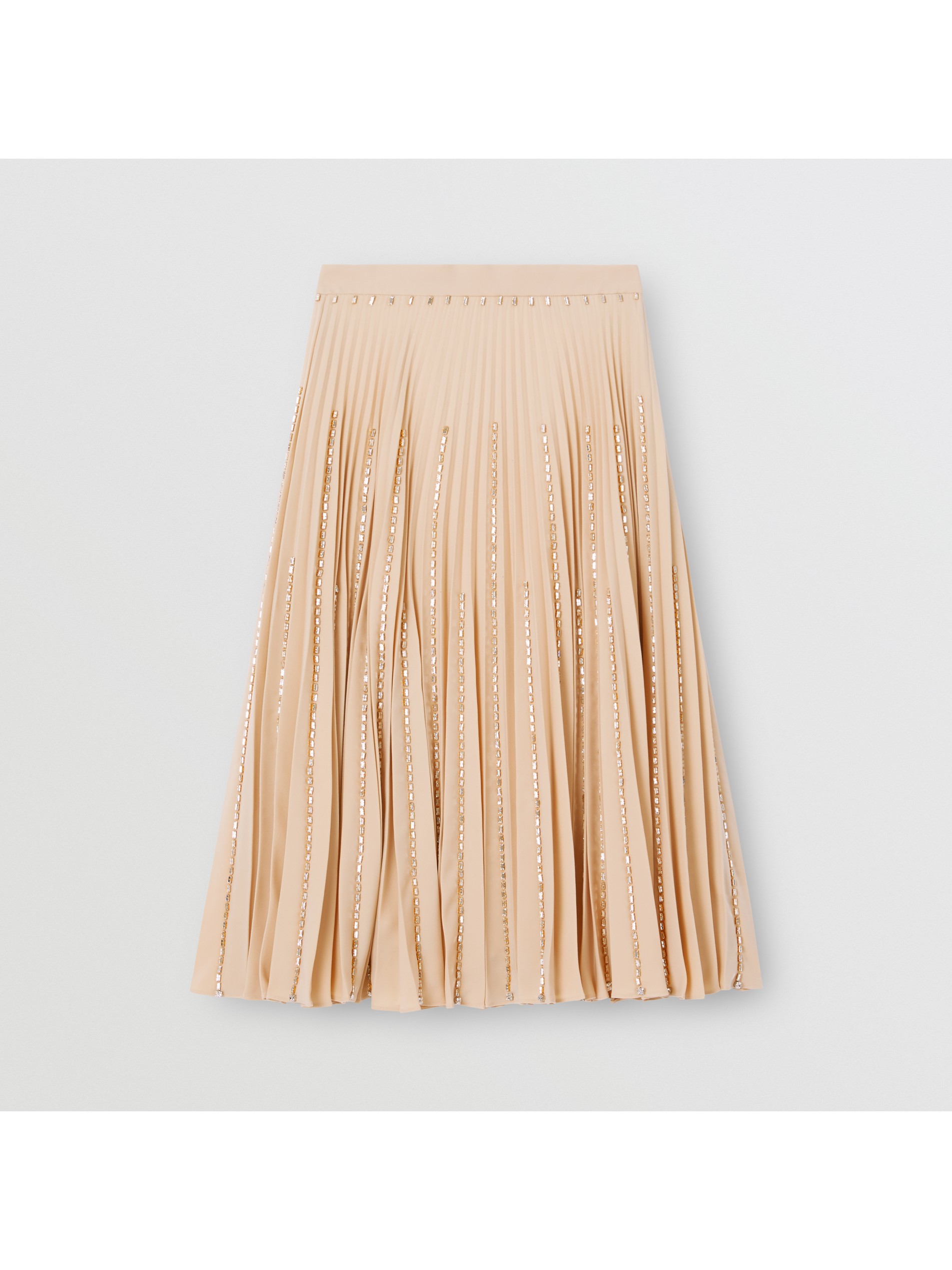 人造水晶装饰褶裥弹力硬纱半裙