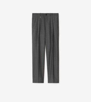 Wool Tailored Trousers in Gull grey/trip grey - Men | Burberry® Official