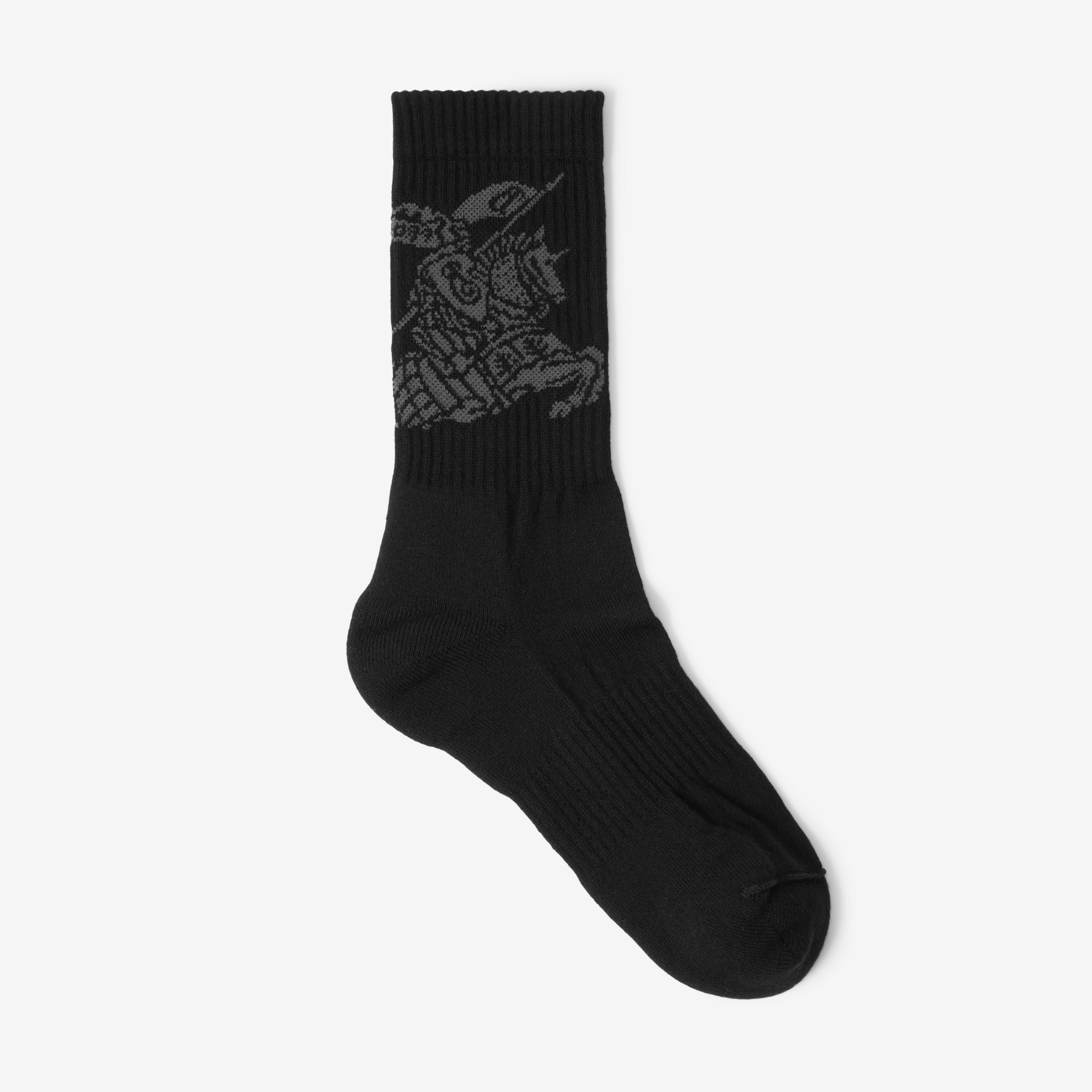 Socken aus technischer Stretchbaumwolle mit EKD-Motiv (Schwarz) | Burberry® - 1