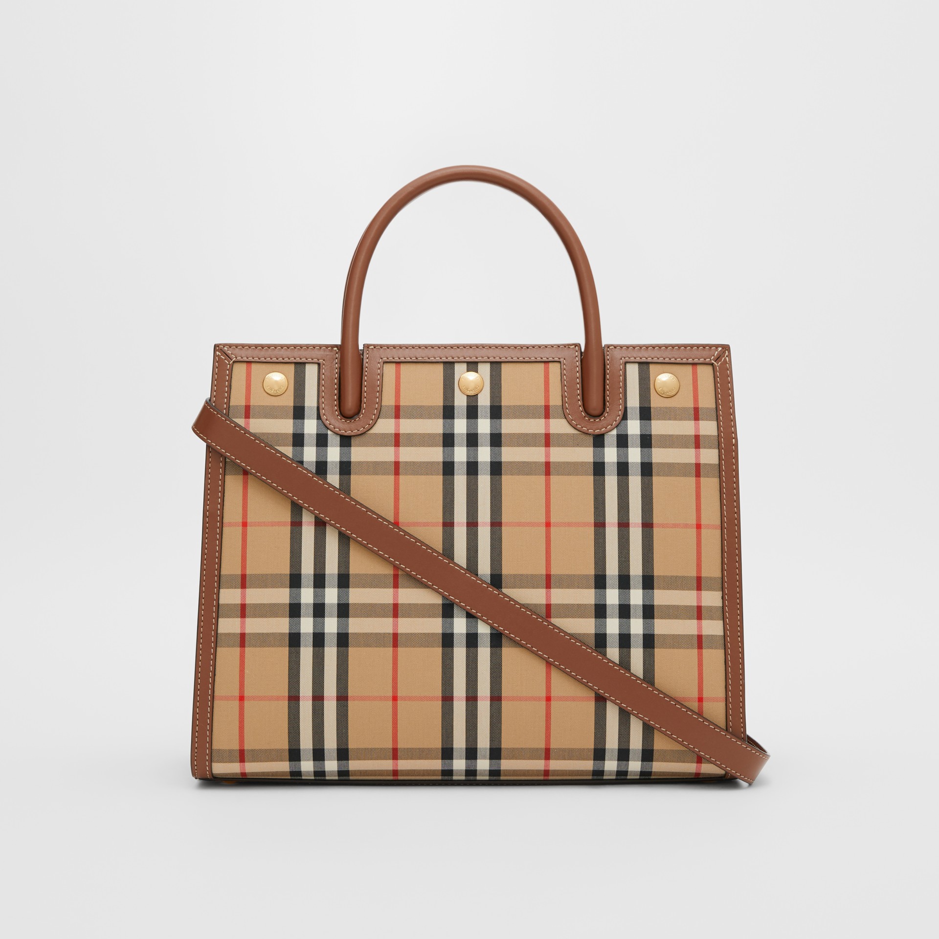 medium vintage check two handle title bag