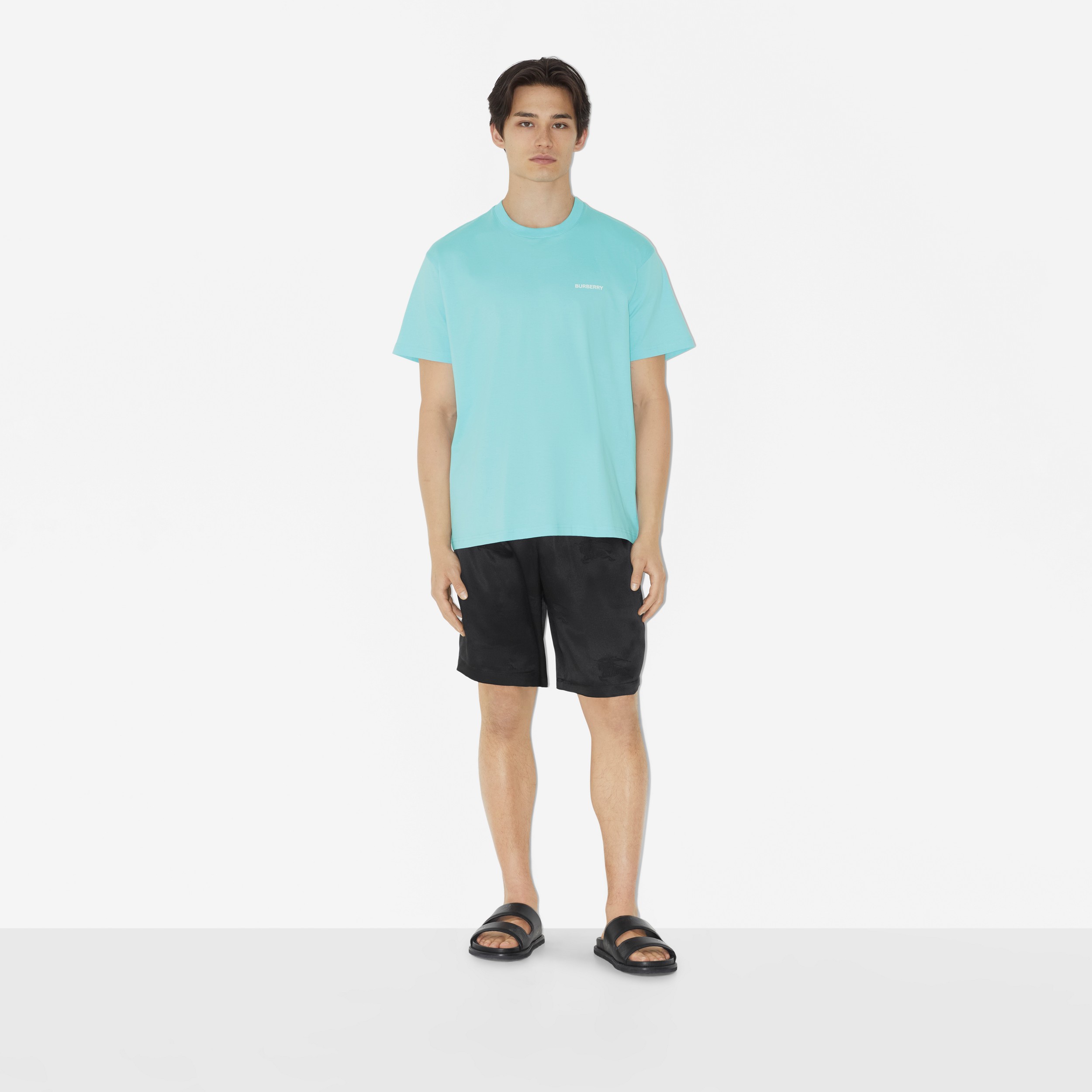 Camiseta en algodón con motivo de camión de helados (Azul Topacio Intenso) - Hombre | Burberry® oficial - 2