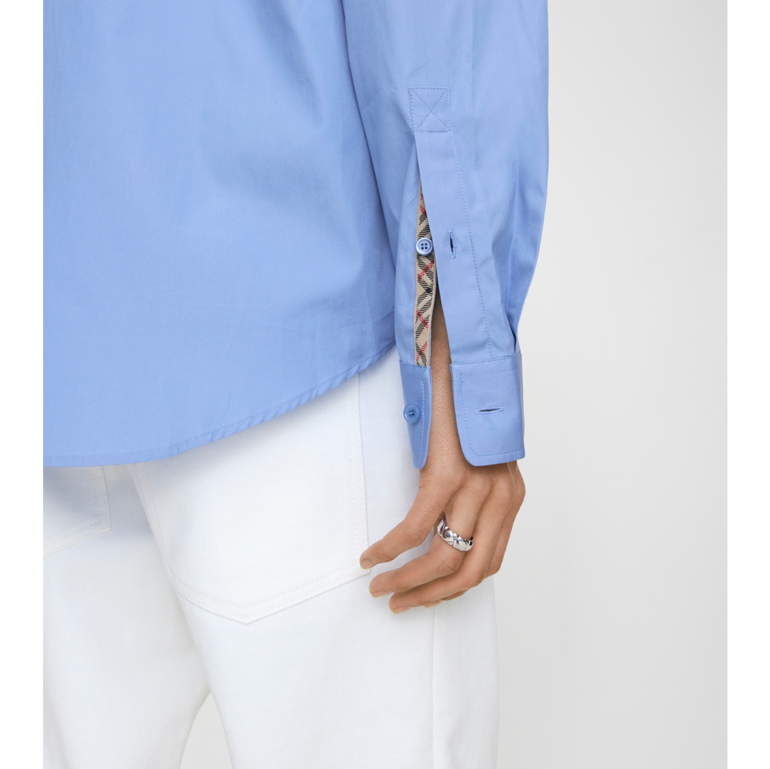 Regular Fit Cotton Poplin Shirt in Cornflower blue - Men | Burberry® Official