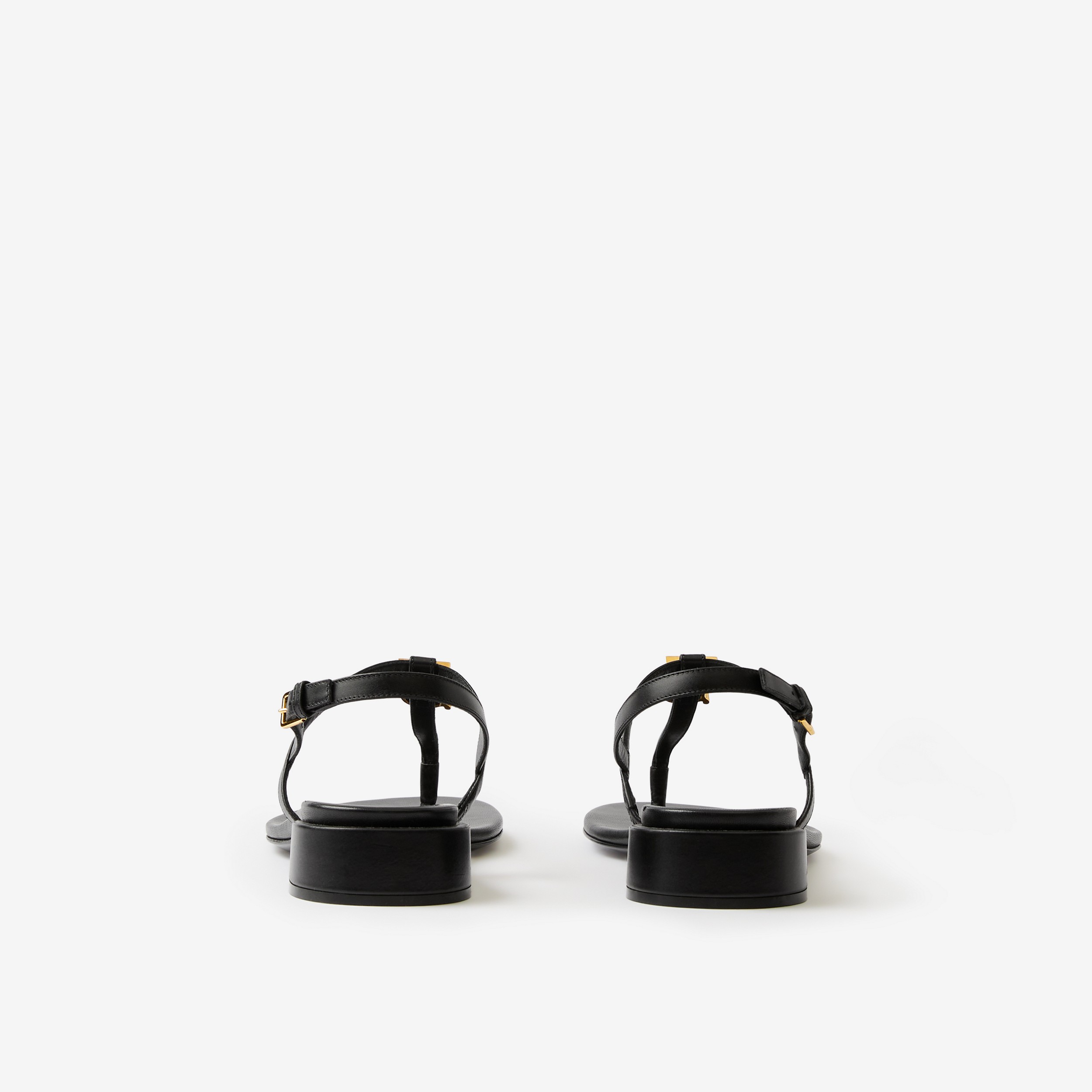 Sandalias en piel con motivo de monograma (Negro) - Mujer | Burberry® oficial - 3