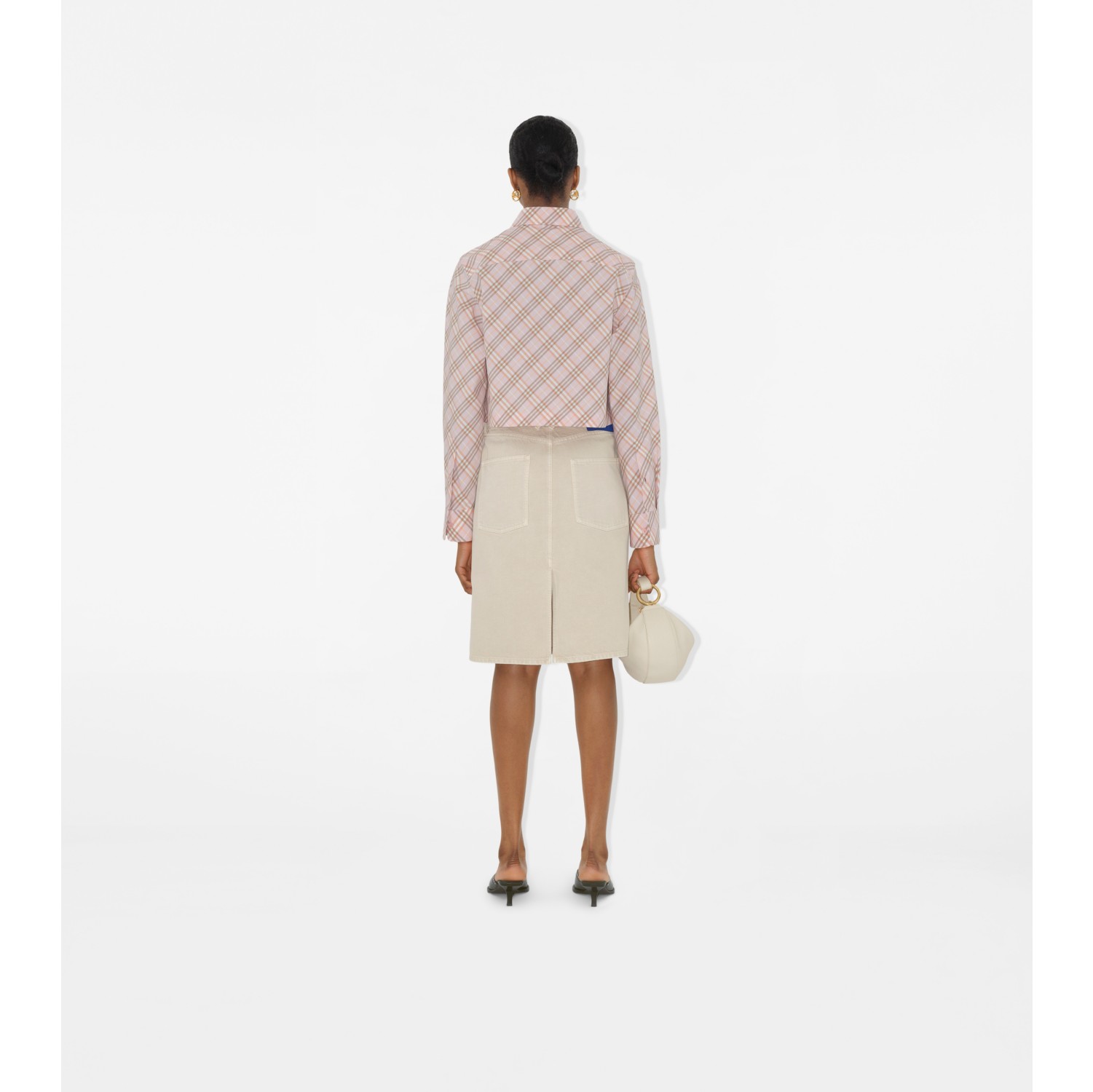 Cropped Check Cotton Shirt in Floss pink - Women | Burberry® Official