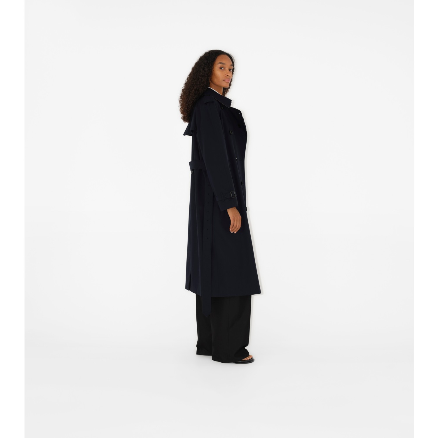 Long Waterloo Heritage Trench Coat in Coal blue - Women, Cotton 