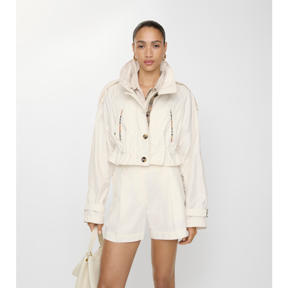  Check Cropped Lightweight Ladymoor Jacket​