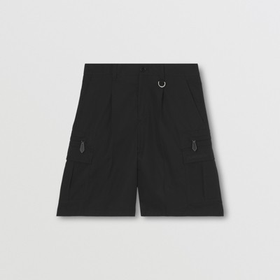 D-ring Detail Cotton Gabardine Shorts in Black - Men | Burberry® Official