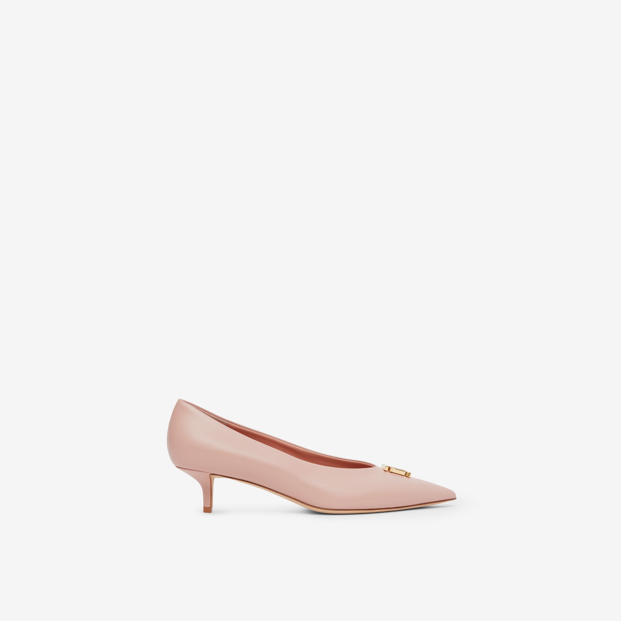 Monogram Motif Leather Point-toe Pumps in Dusky Pink - Women | Burberry® Official - 1