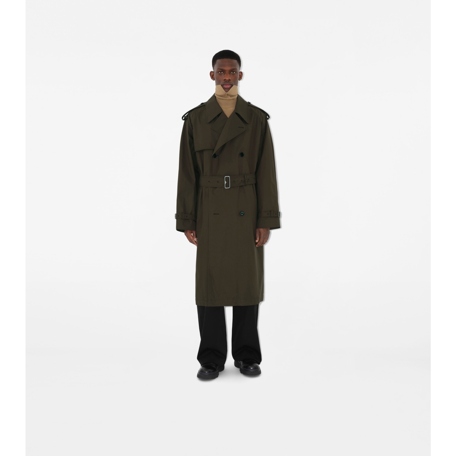 Long Gabardine Castleford Trench Coat in Otter Men Cotton Burberry Official