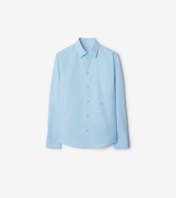 Slim Fit Cotton Formal Shirt in Neptune - Men | Burberry® Official