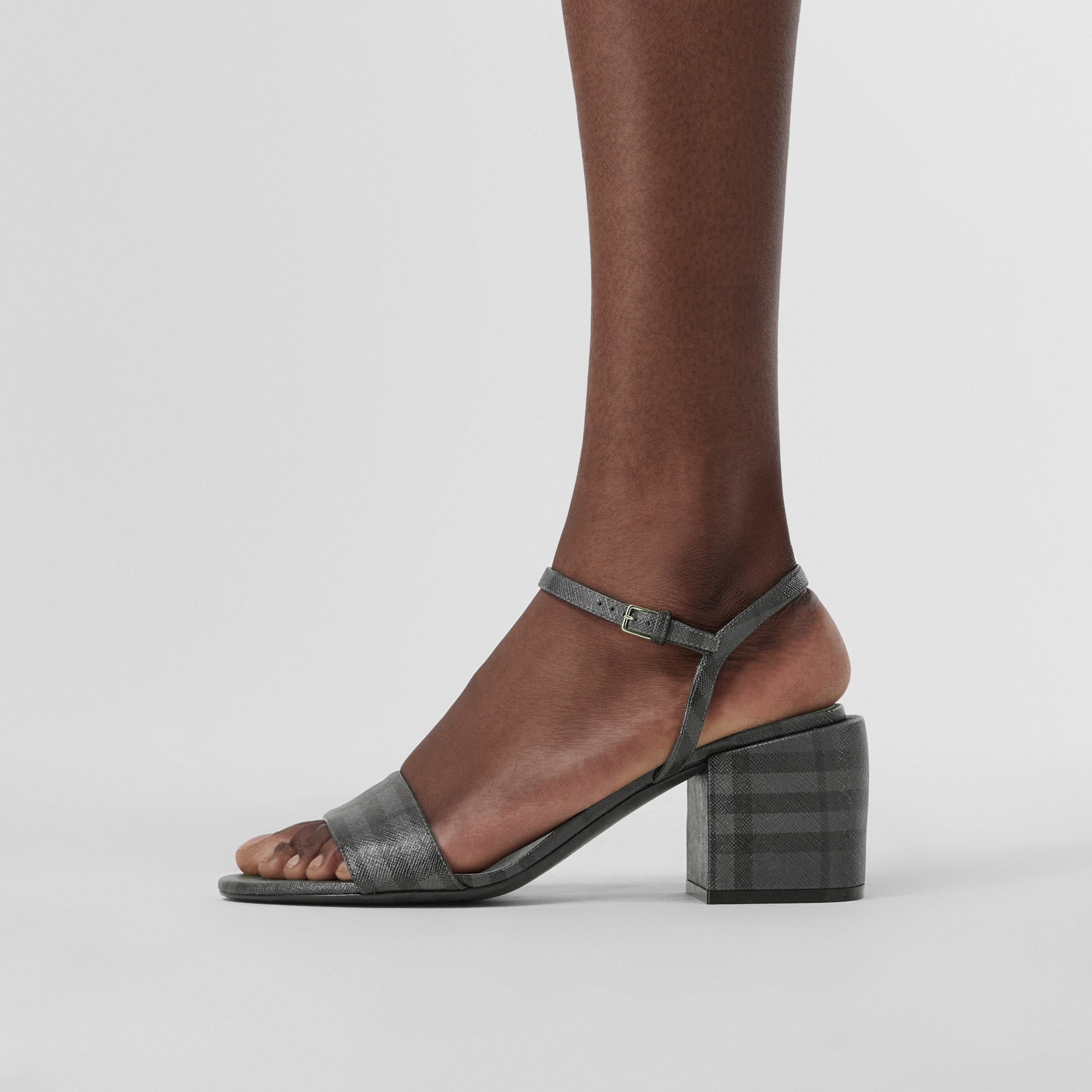 Vintage Check Sandals in Charcoal - Women | Burberry® Official - 3