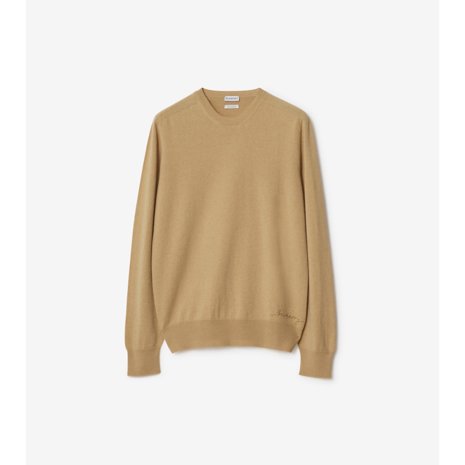 Cashmere Sweater in Flax Men Burberry Official