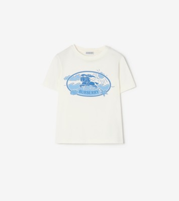 Knight Stamp Cotton T-shirt in Chalk white | Burberry® Official