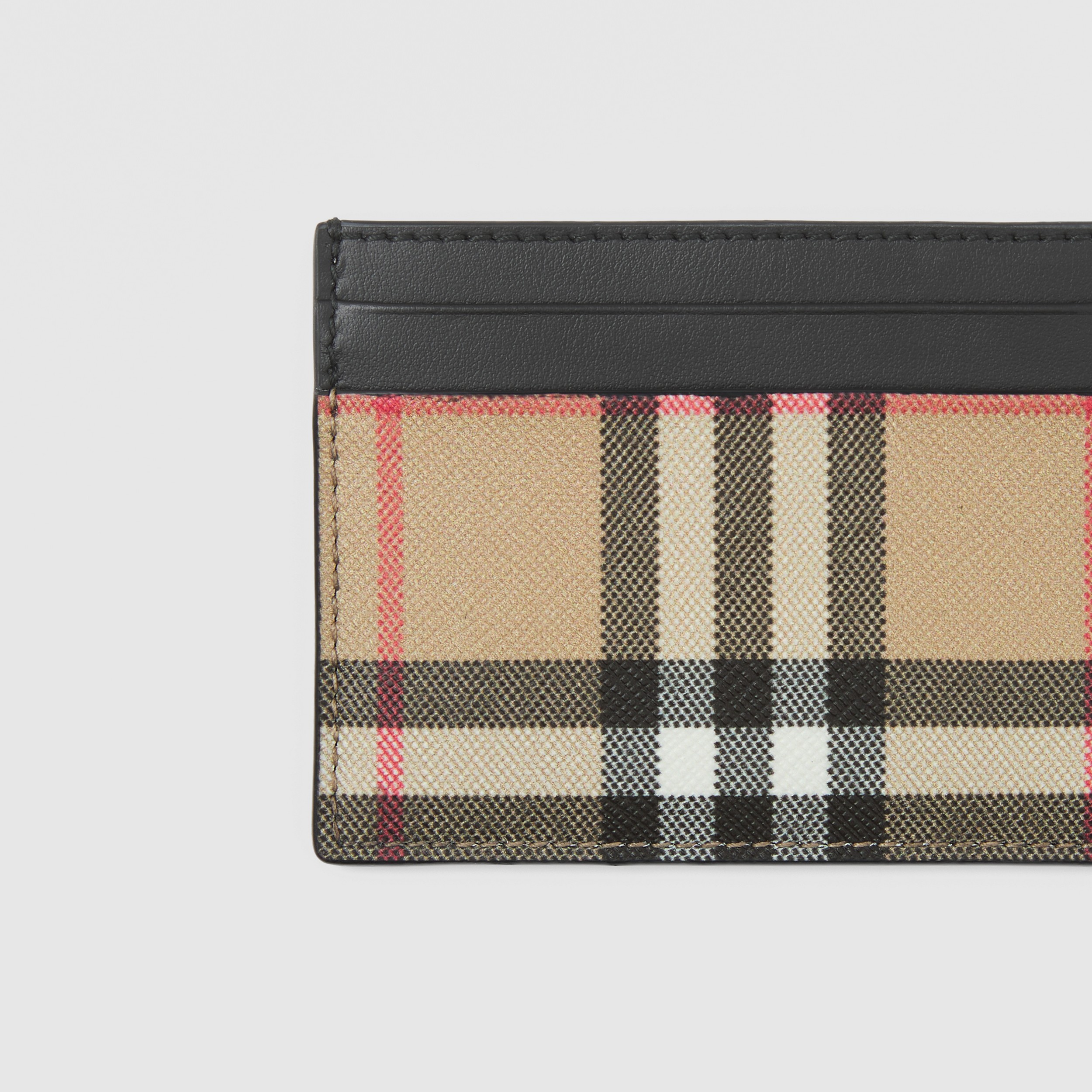 Vintage Check E-canvas and Leather Card Case in Black - Women | Burberry® Official - 2