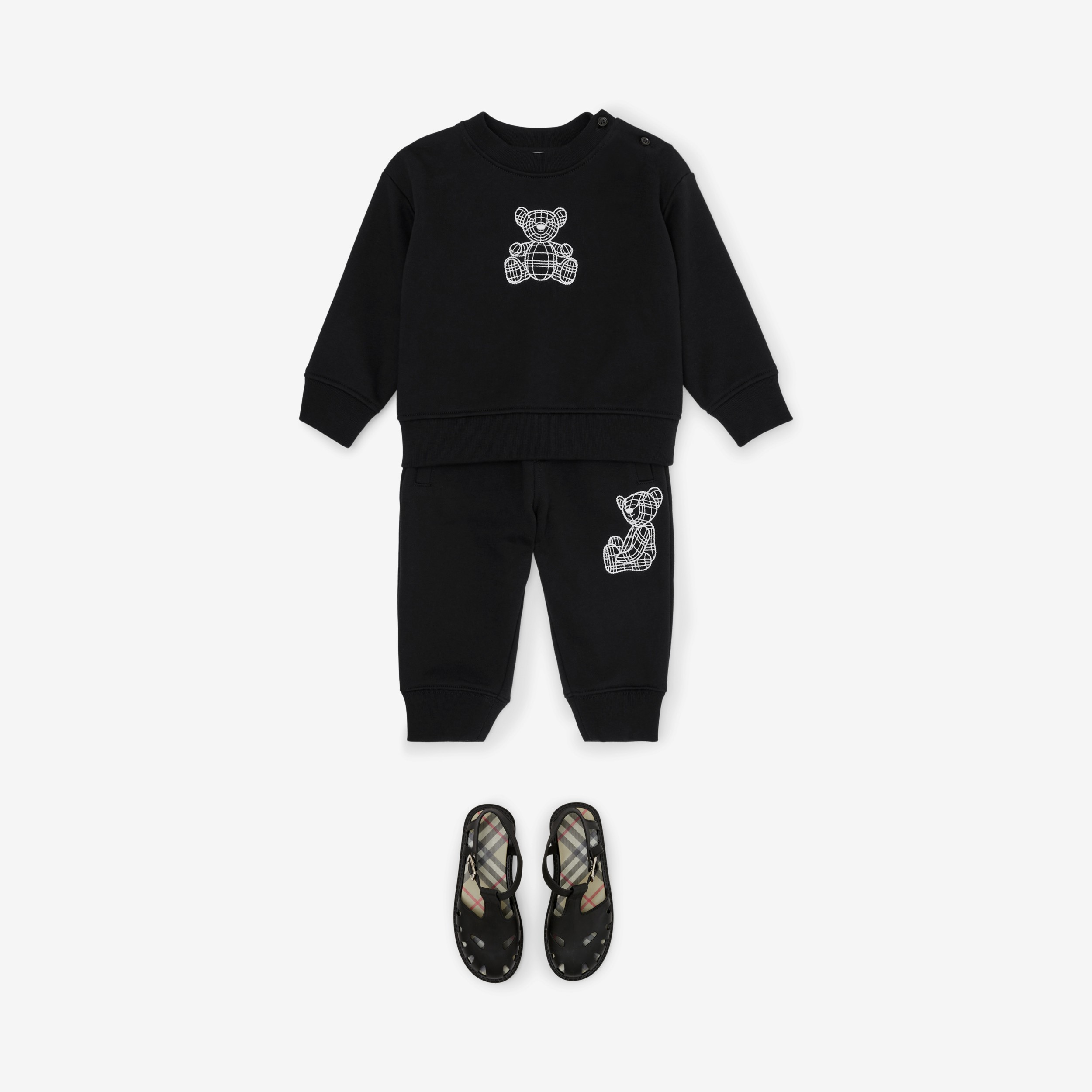 Thomas Bear Motif Cotton Sweatshirt in Black - Children | Burberry® Official - 4
