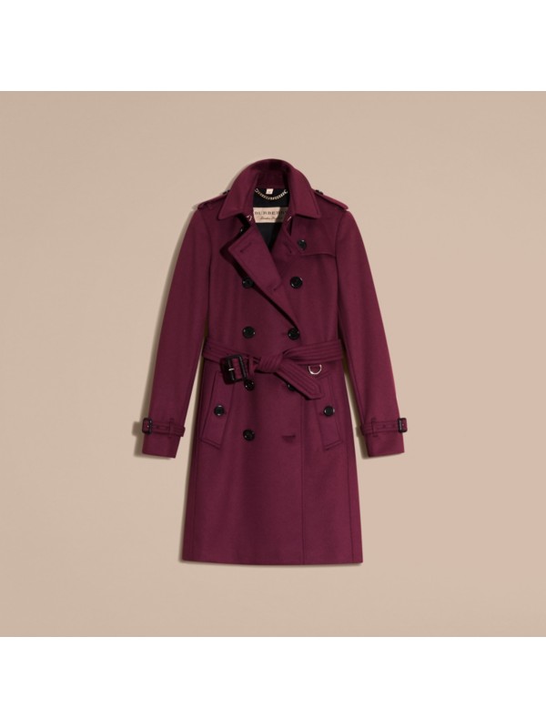 Wool Cashmere Trench Coat in Cherry Pink - Women | Burberry United States