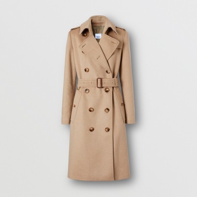 Cashmere Trench Coat in Camel - Women 