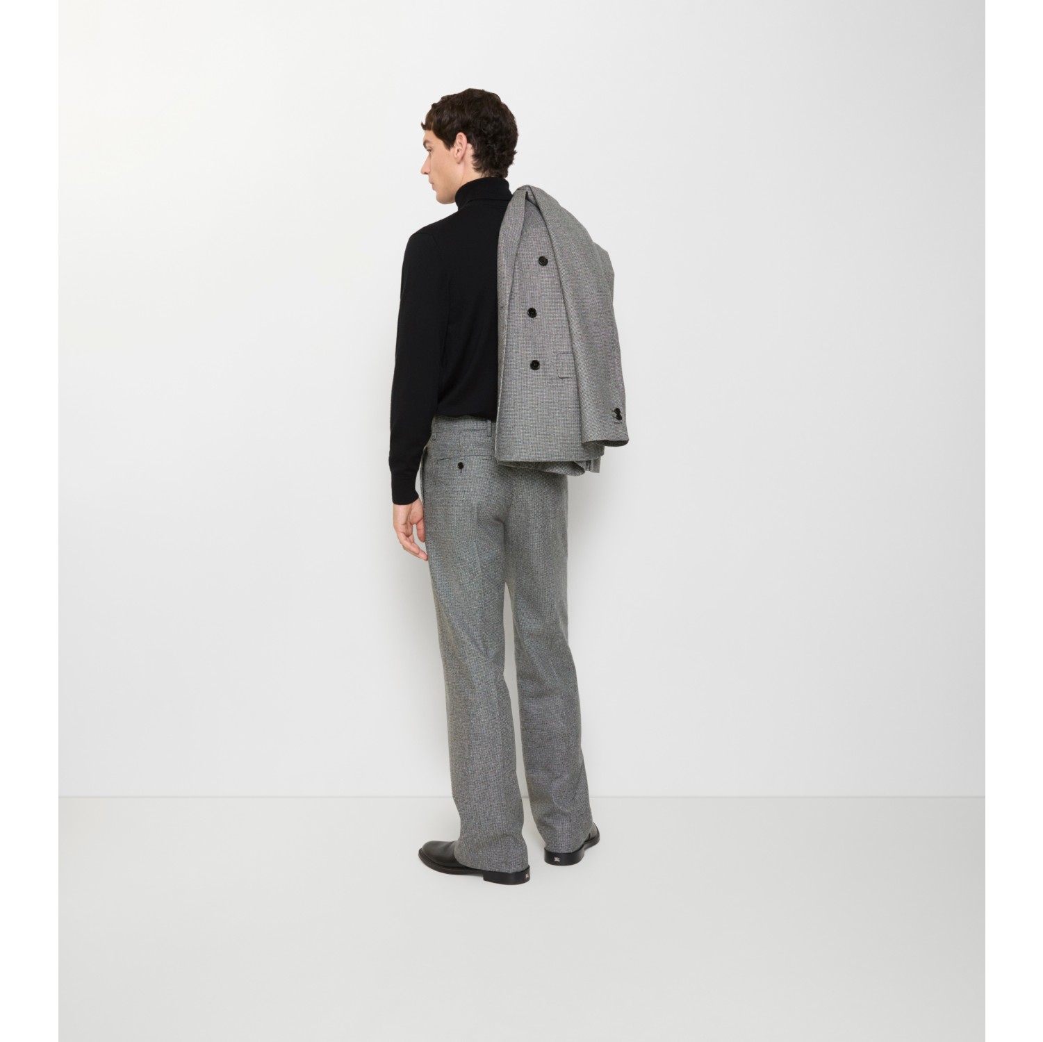 Pantalones de vestir en lana con pata de gallo pequeño