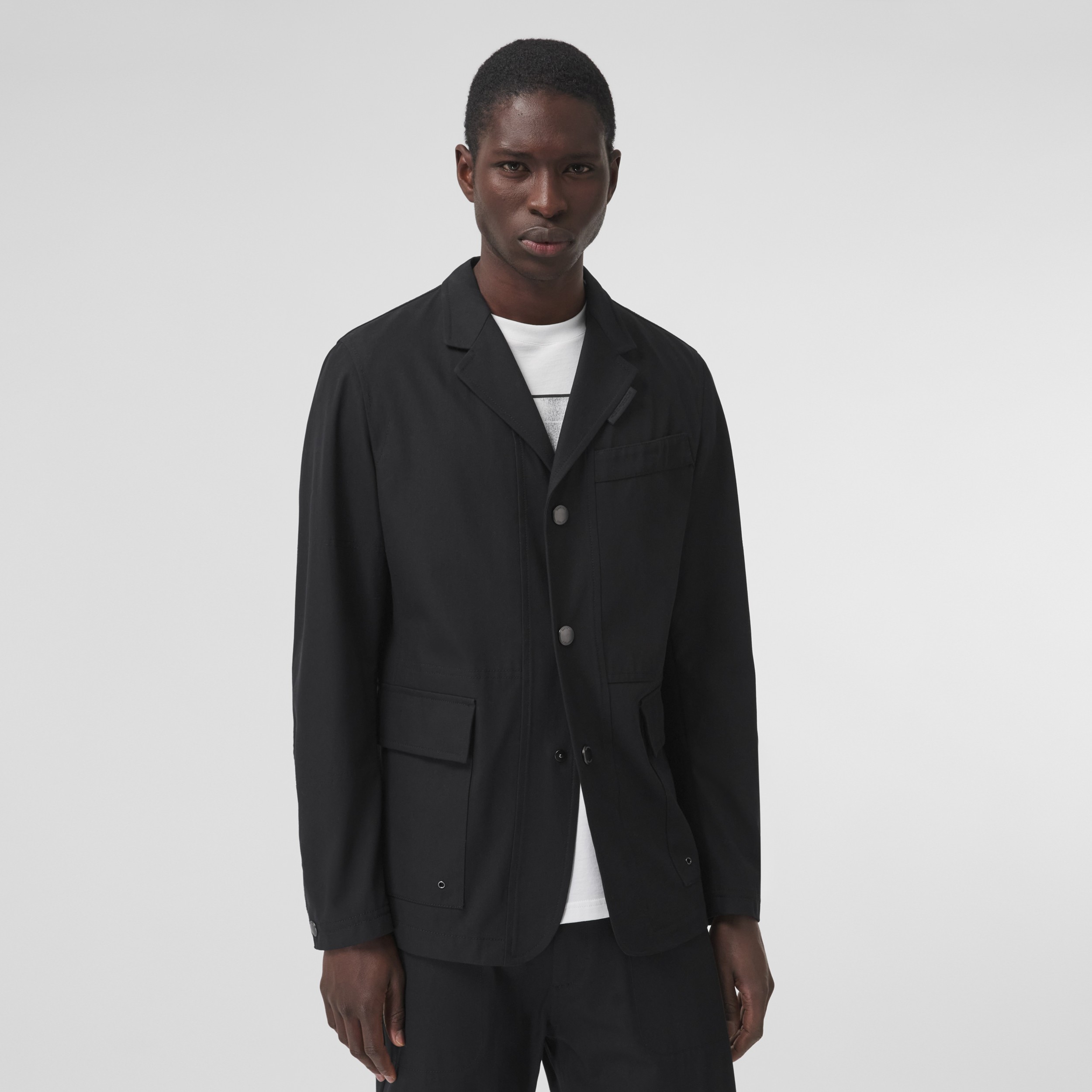 テクニカルコットン テーラードジャケット ダークネイビー メンズ バーバリー