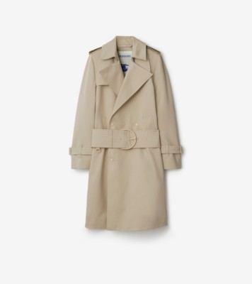 Mid-length Cotton Silk Trench Coat in Oat - Women | Burberry® Official
