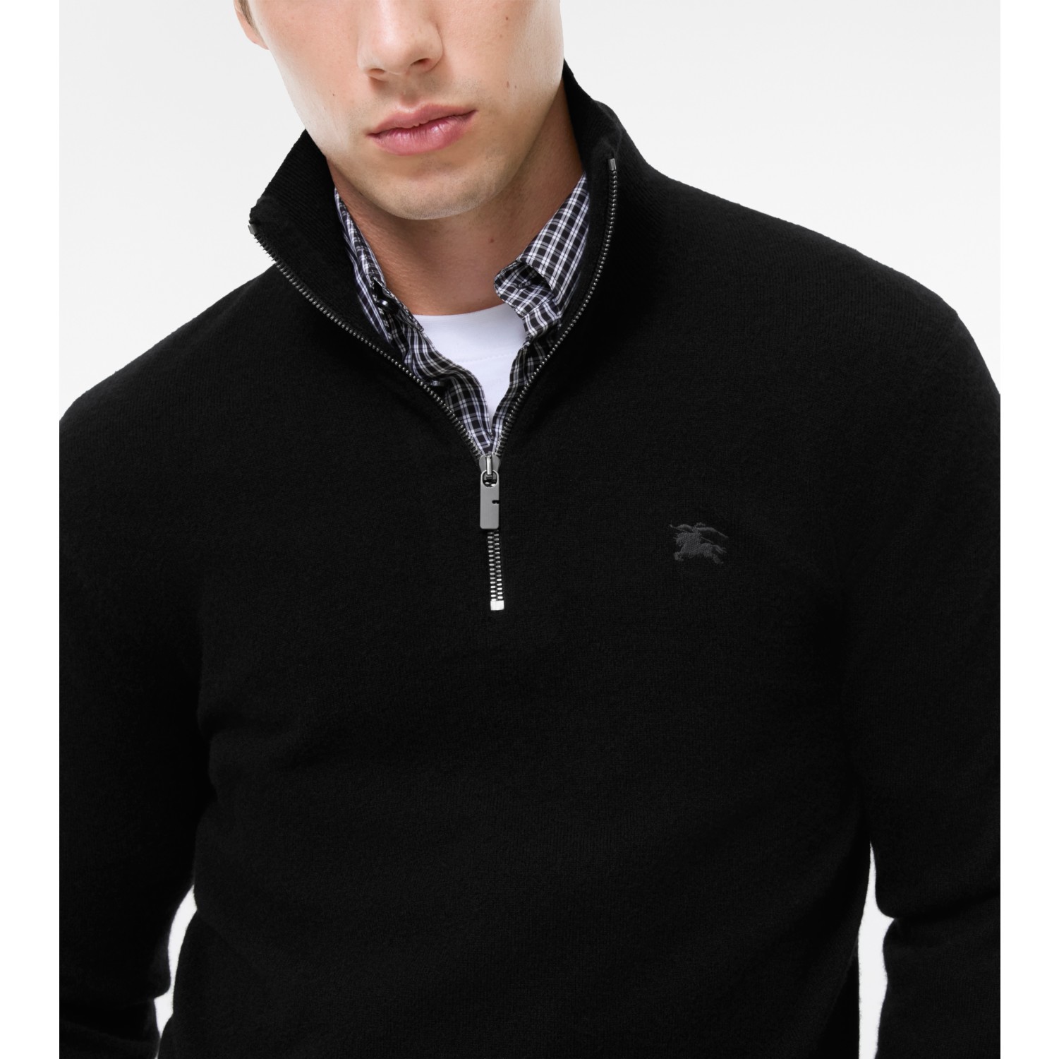Cashmere Blend Half-zip Sweater in Black - Men | Burberry® Official