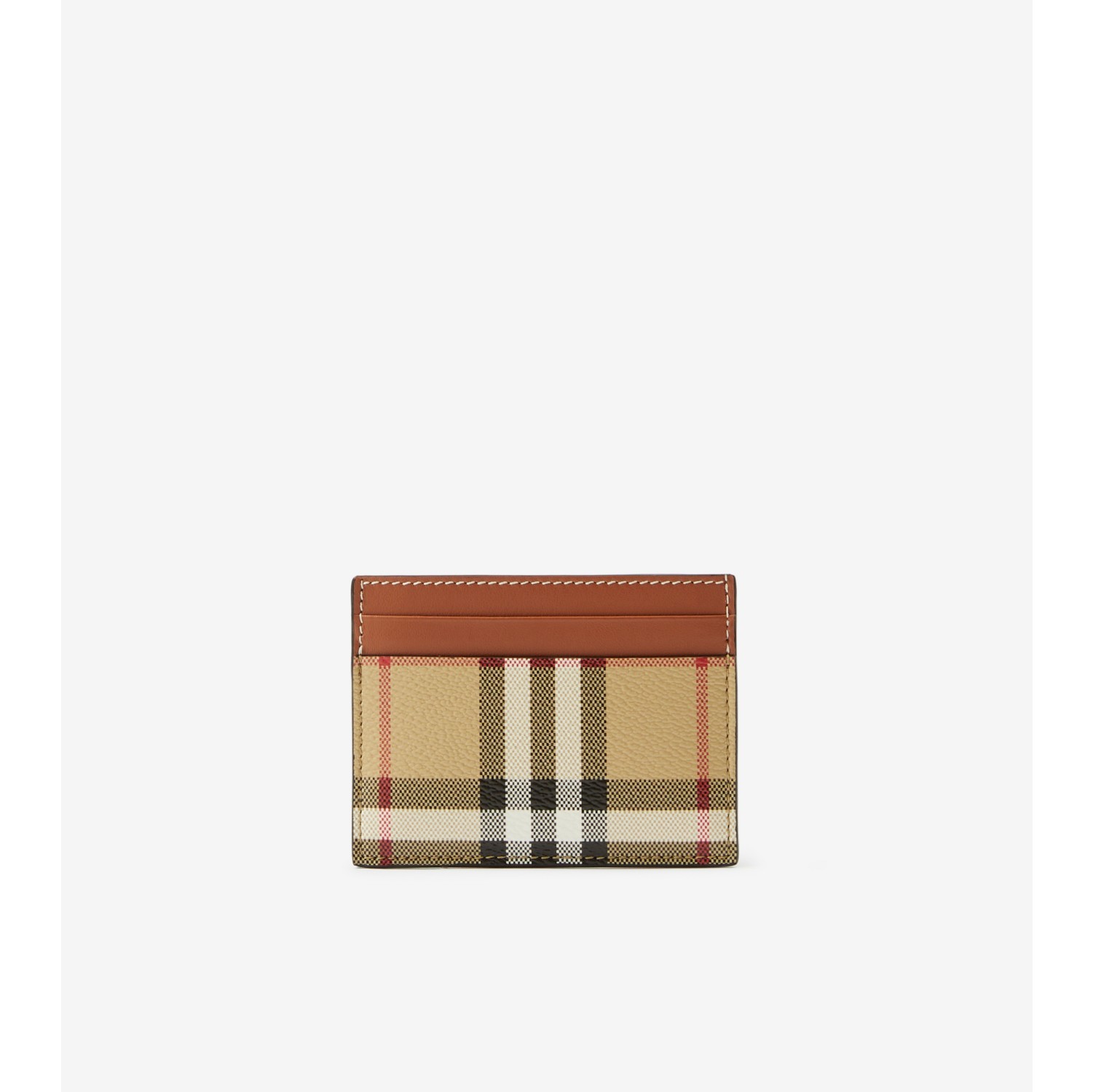 Burberry: Beige Check Card Holder