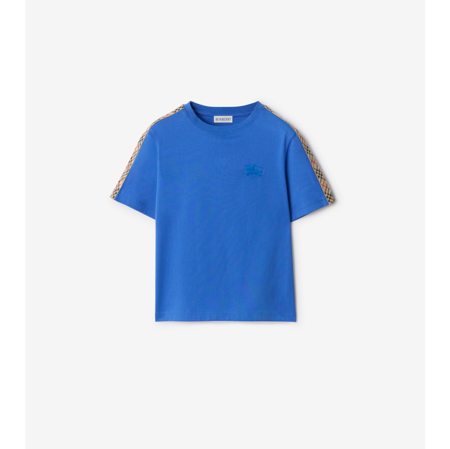 Check Trim Cotton T-shirt