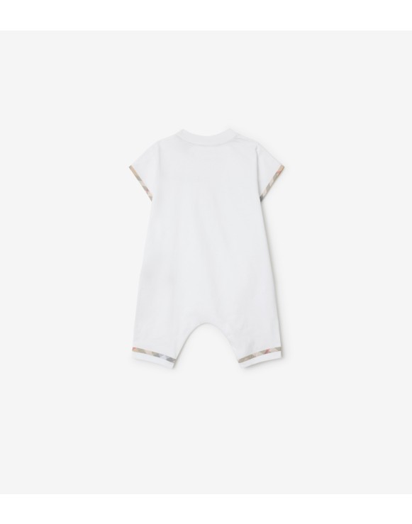 Check Trim Cotton Playsuit