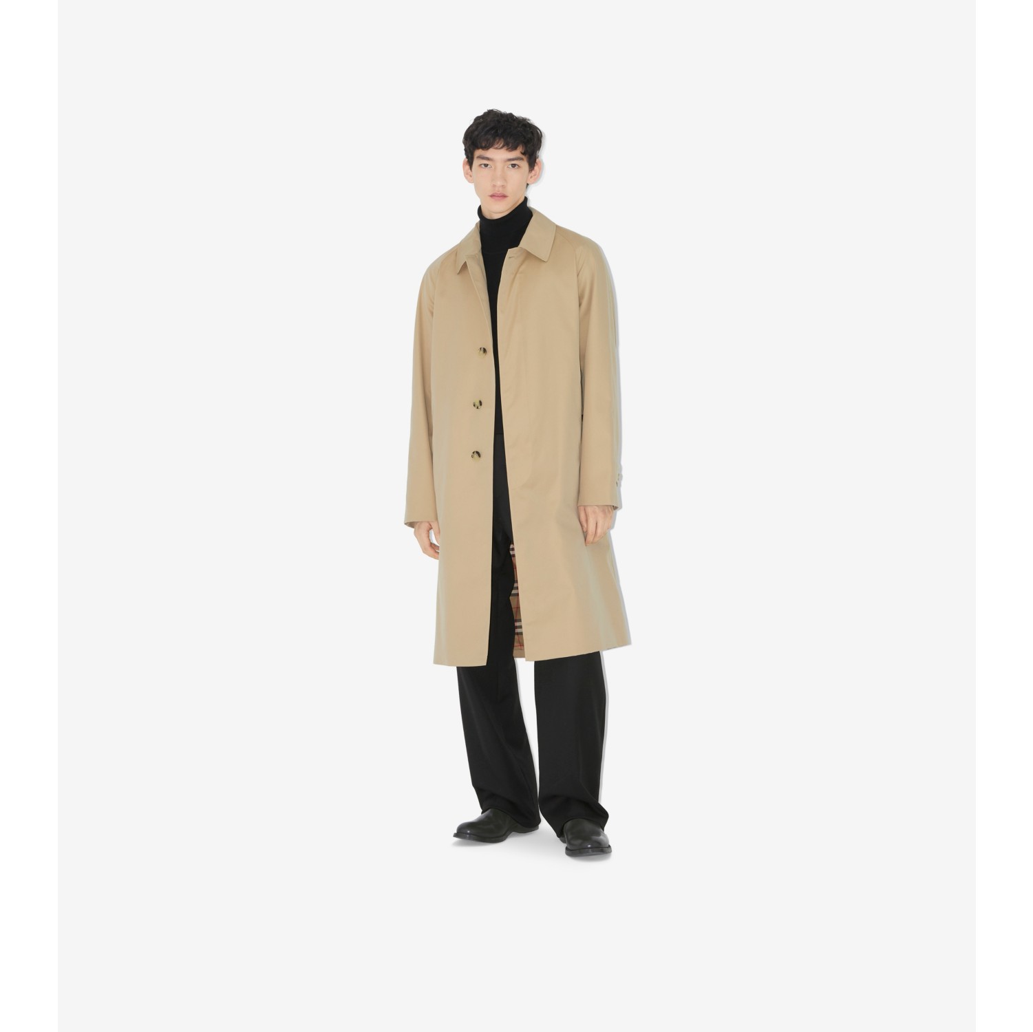 Long Camden Heritage Car Coat in Honey Men Burberry® Official