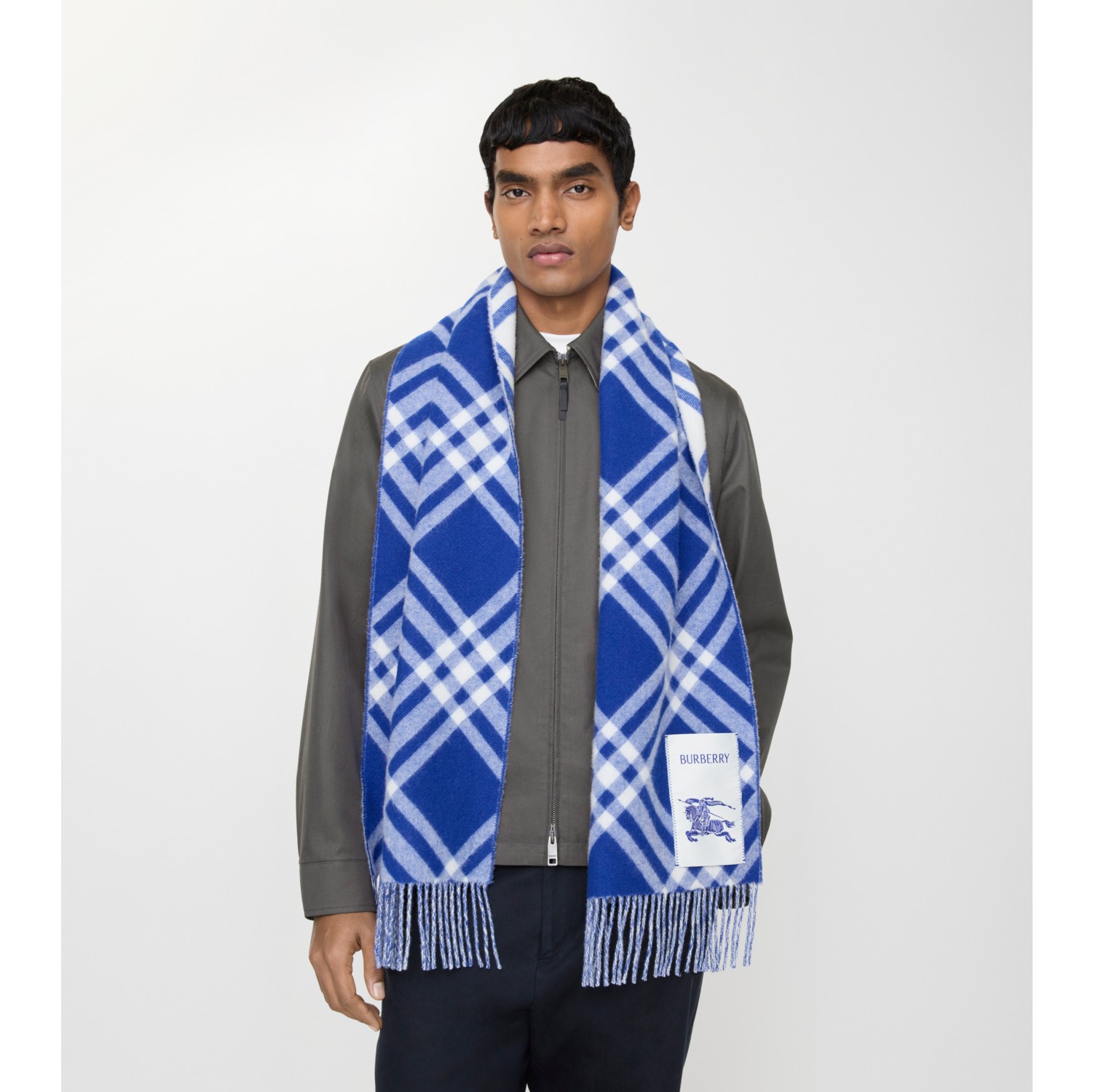 Check Cashmere Scarf in Knight | Burberry® Official