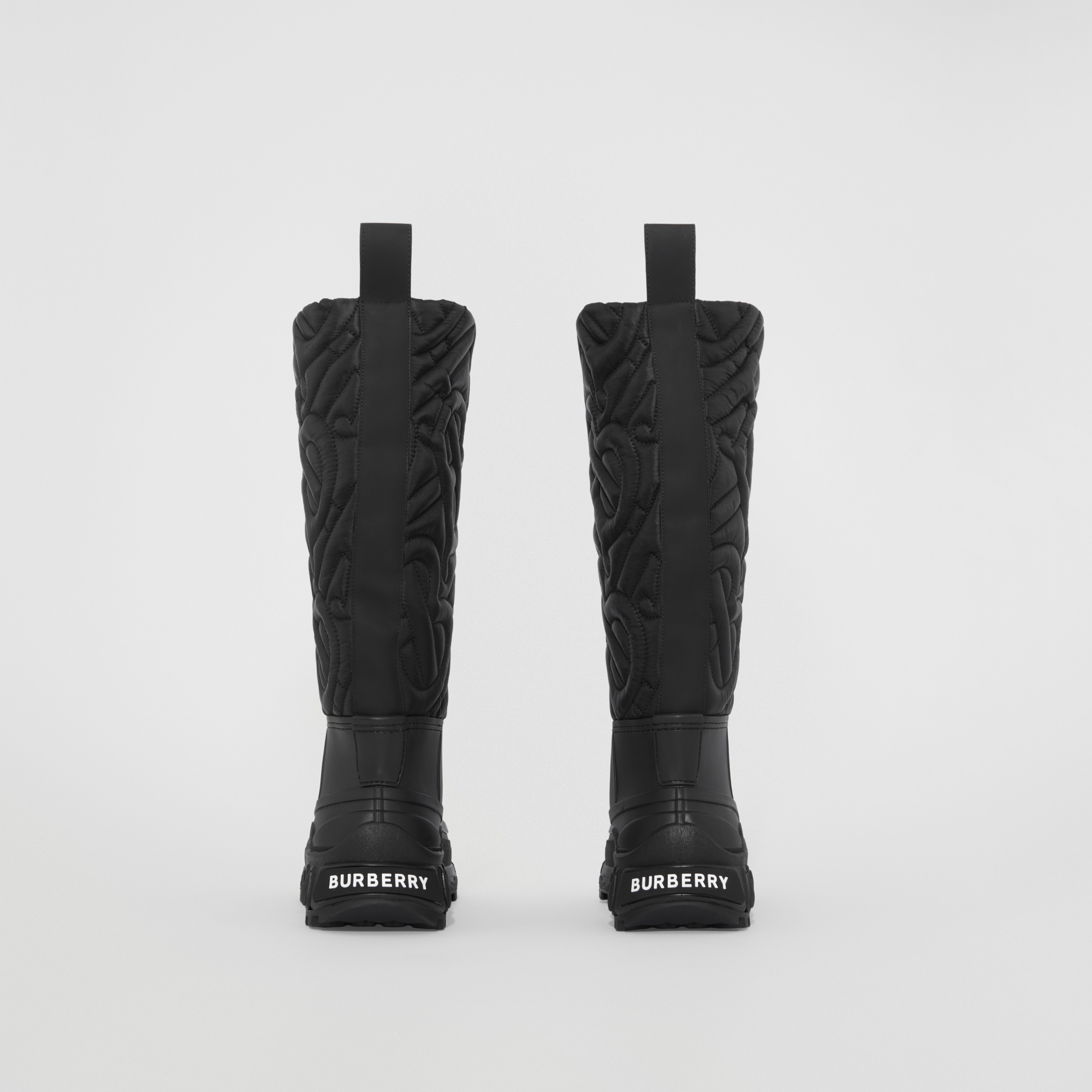 Quilted Monogram Panel Rain Boots in Black - Women | Burberry® Official - 4