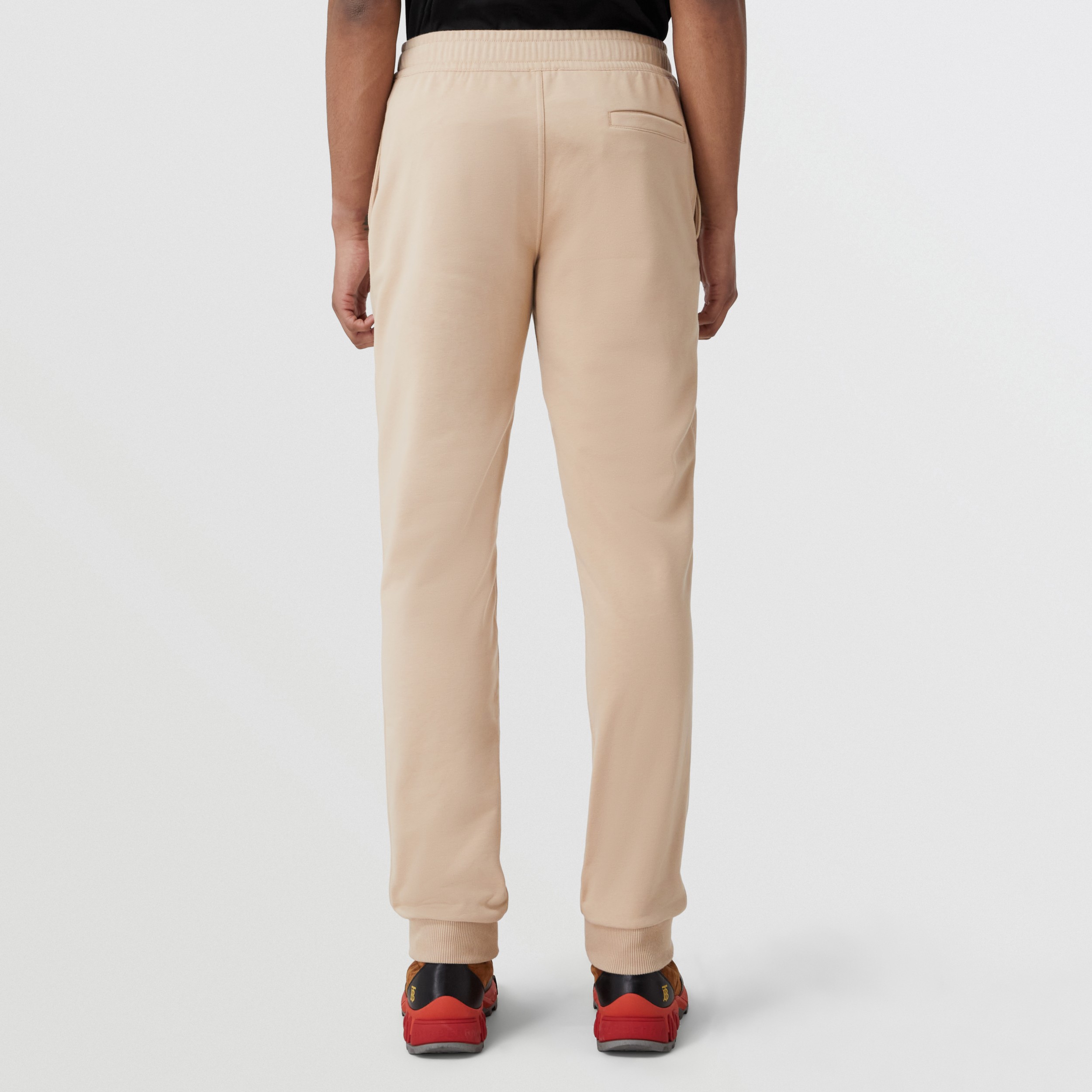 Logo Print Stretch Cotton Jogging Pants in Soft Fawn - Men | Burberry® Official - 3