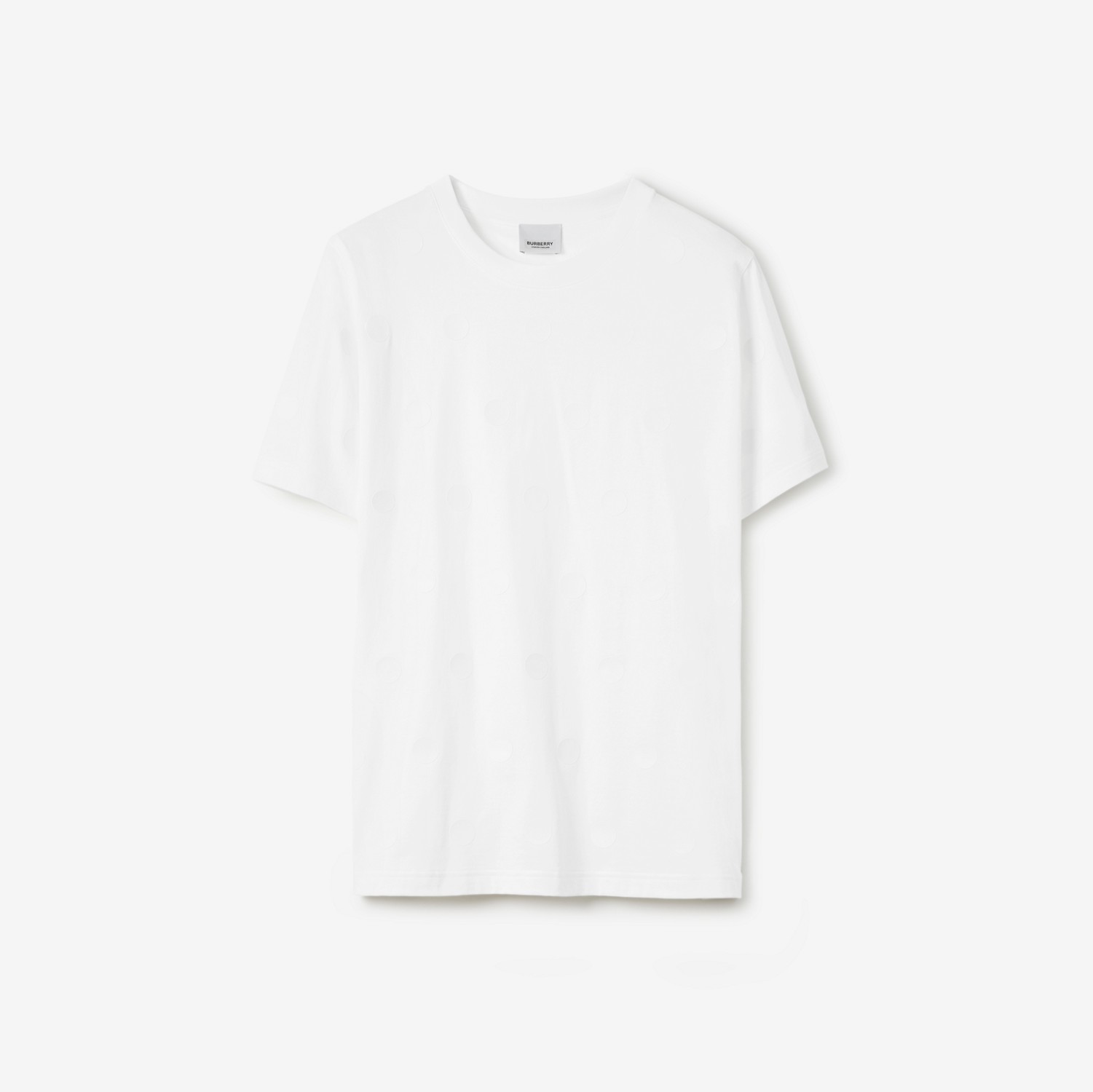 Camiseta de algodão com estampa de poás (Branco Óptico) - Mulheres | Burberry® oficial