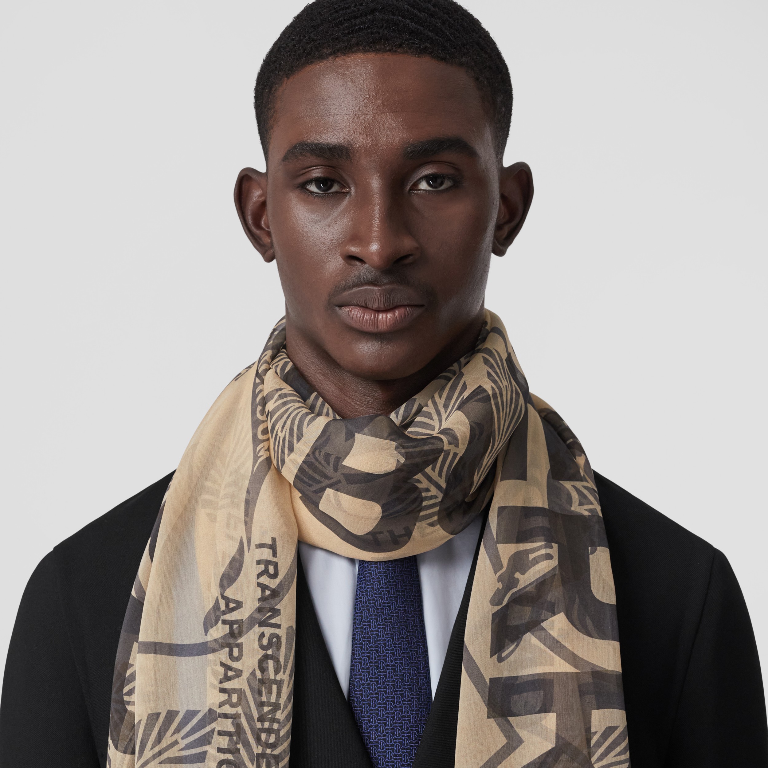 EKD Print Silk Chiffon Scarf in Multicolour | Burberry® Official - 4