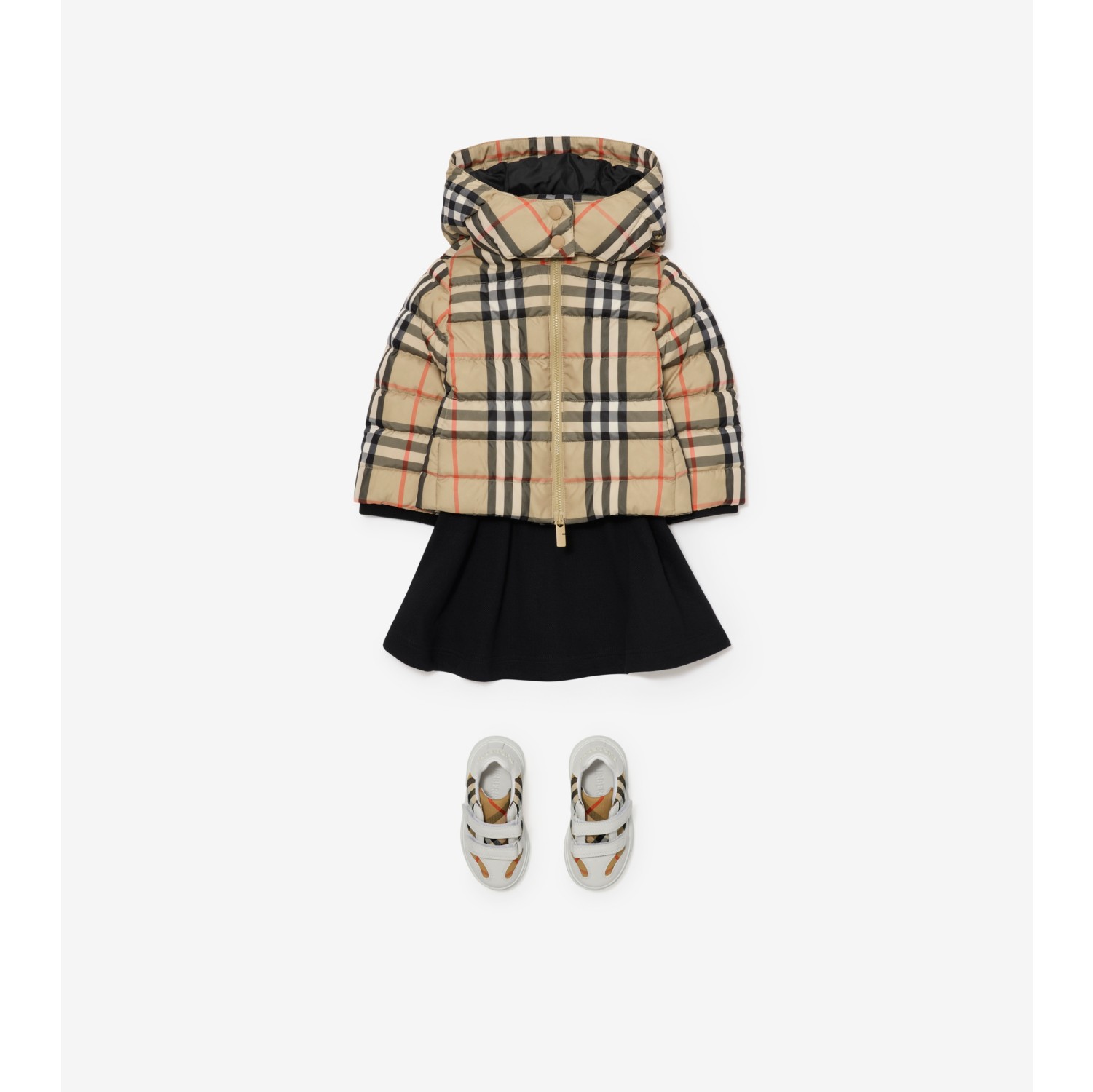 Check Hooded Puffer Jacket