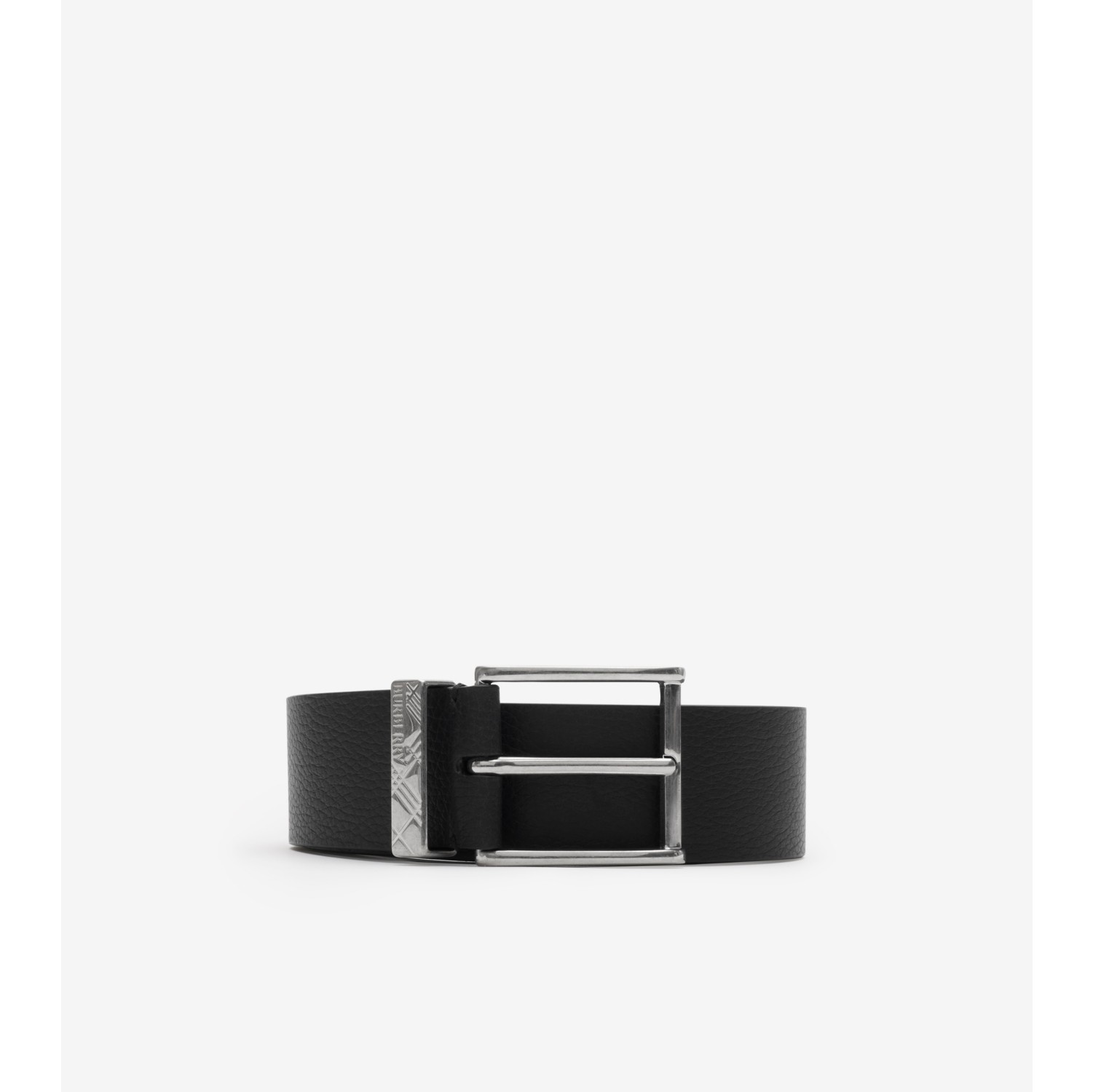 Leather Engraved Check Belt