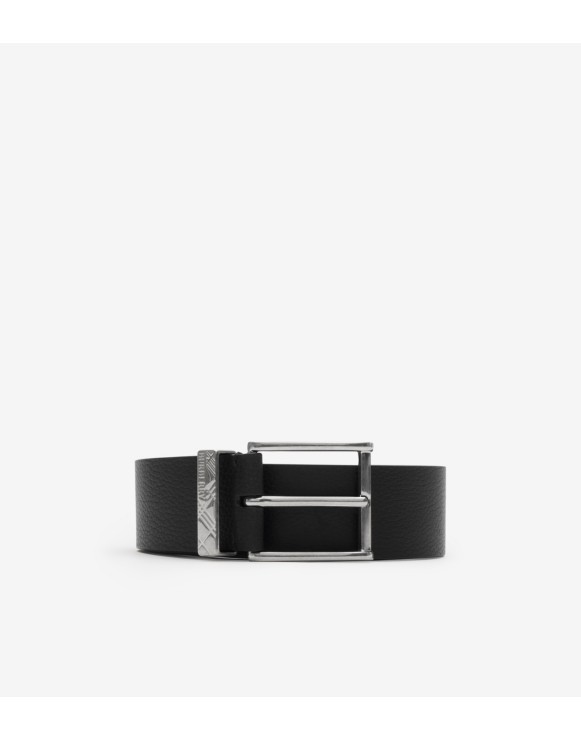 Leather Engraved Check Belt
