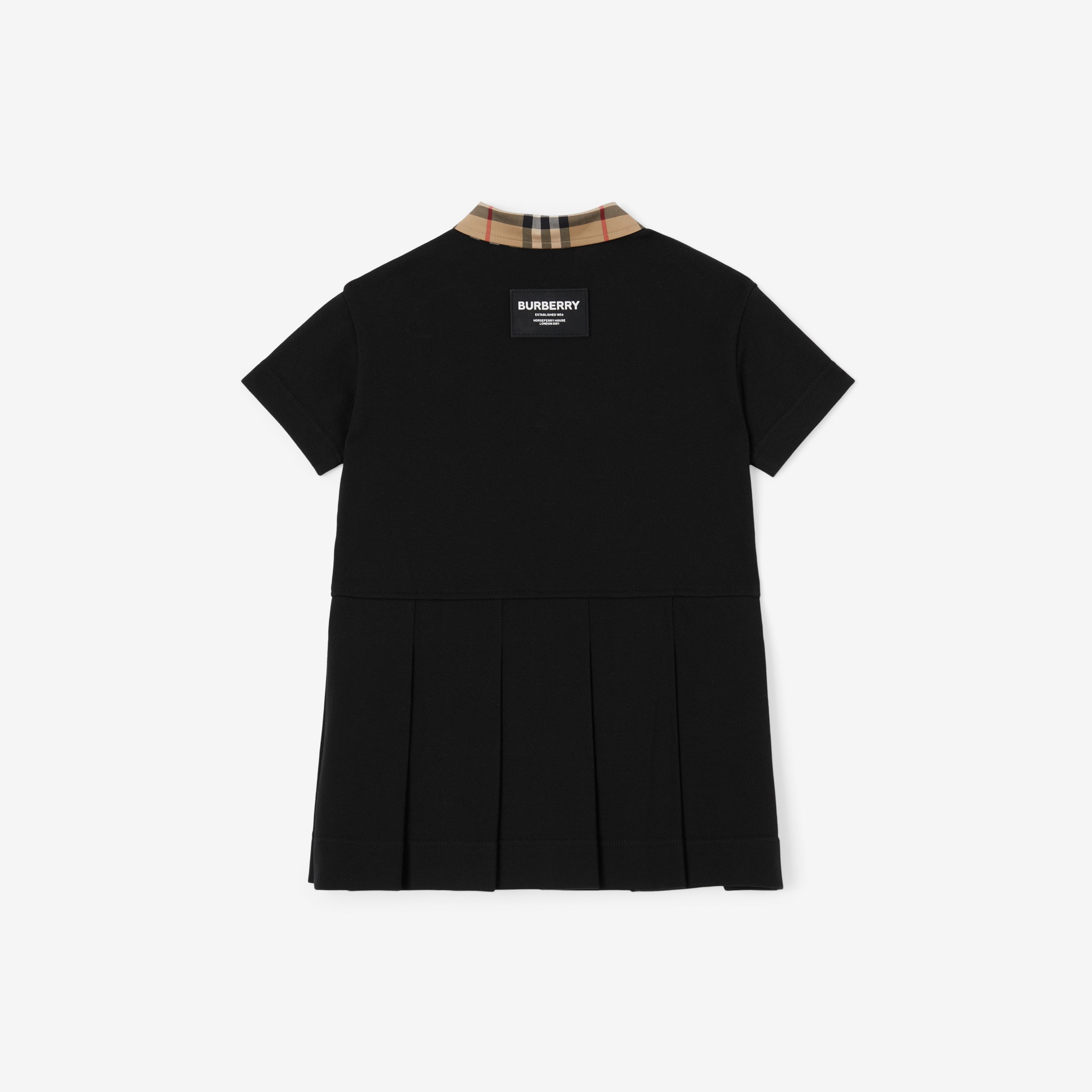 빈티지 체크 트리밍 코튼 피케 폴로셔츠 드레스 (블랙) - 아동 | Burberry® - 2