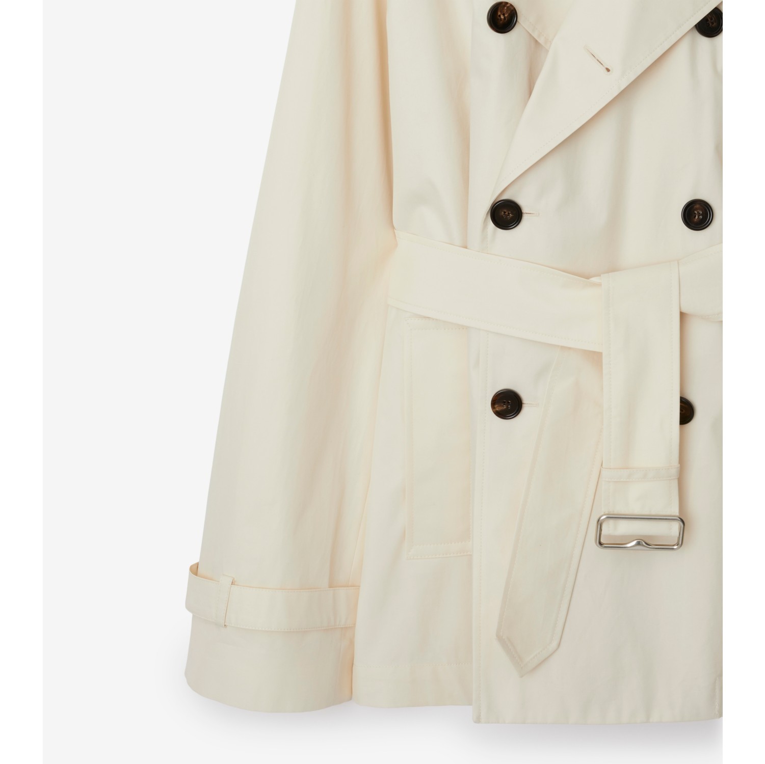 Short Gabardine Trench Coat in Calico Women Cotton Gabardine Burberry Official