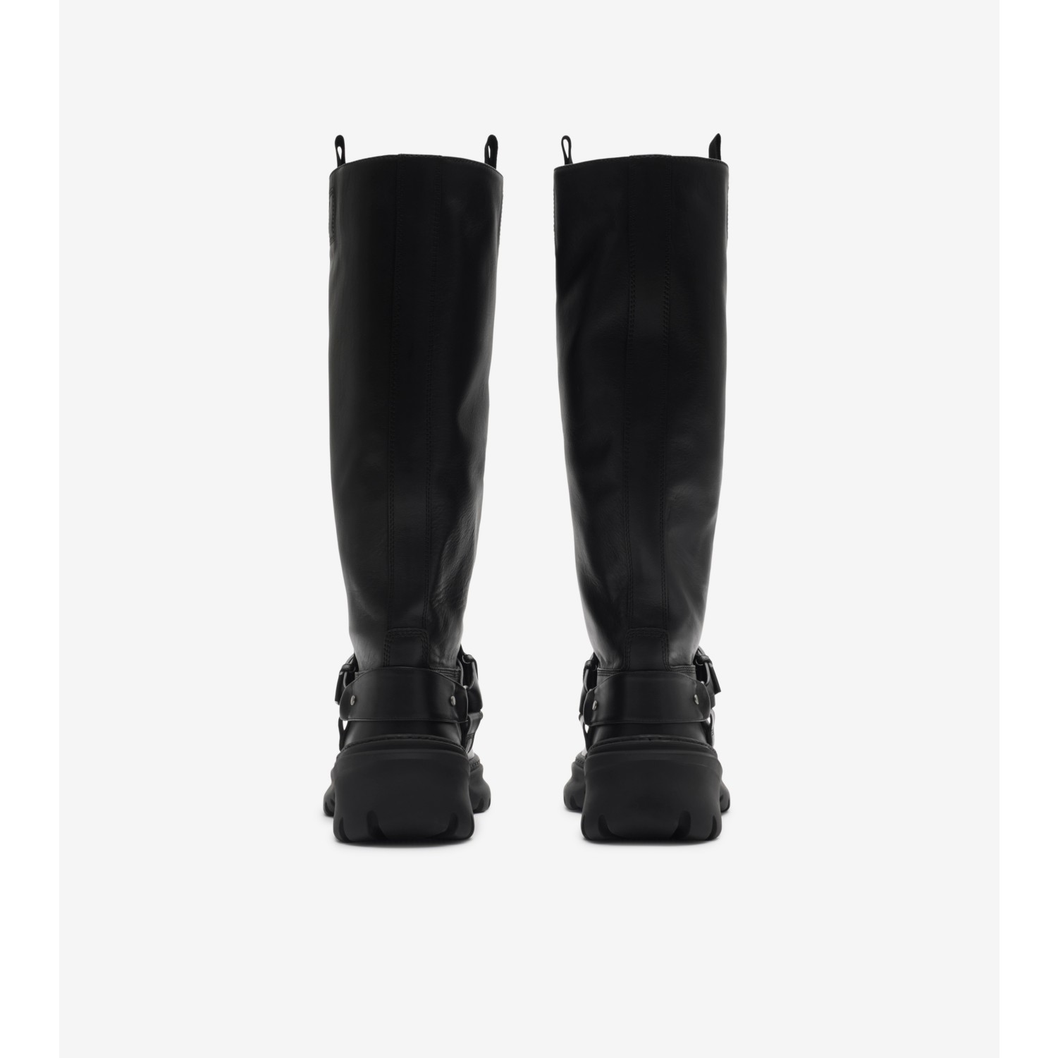 Leather Stomp High Boots in Black - Women | Burberry® Official