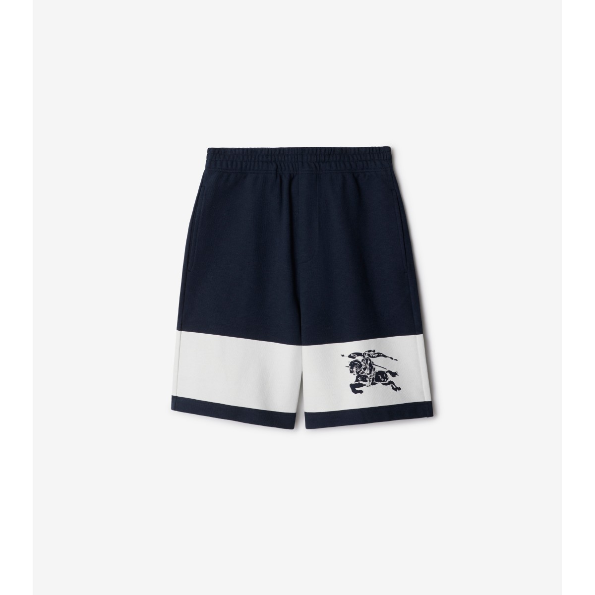 Shop Burberry Ekd Stripe Cotton Shorts In Storm