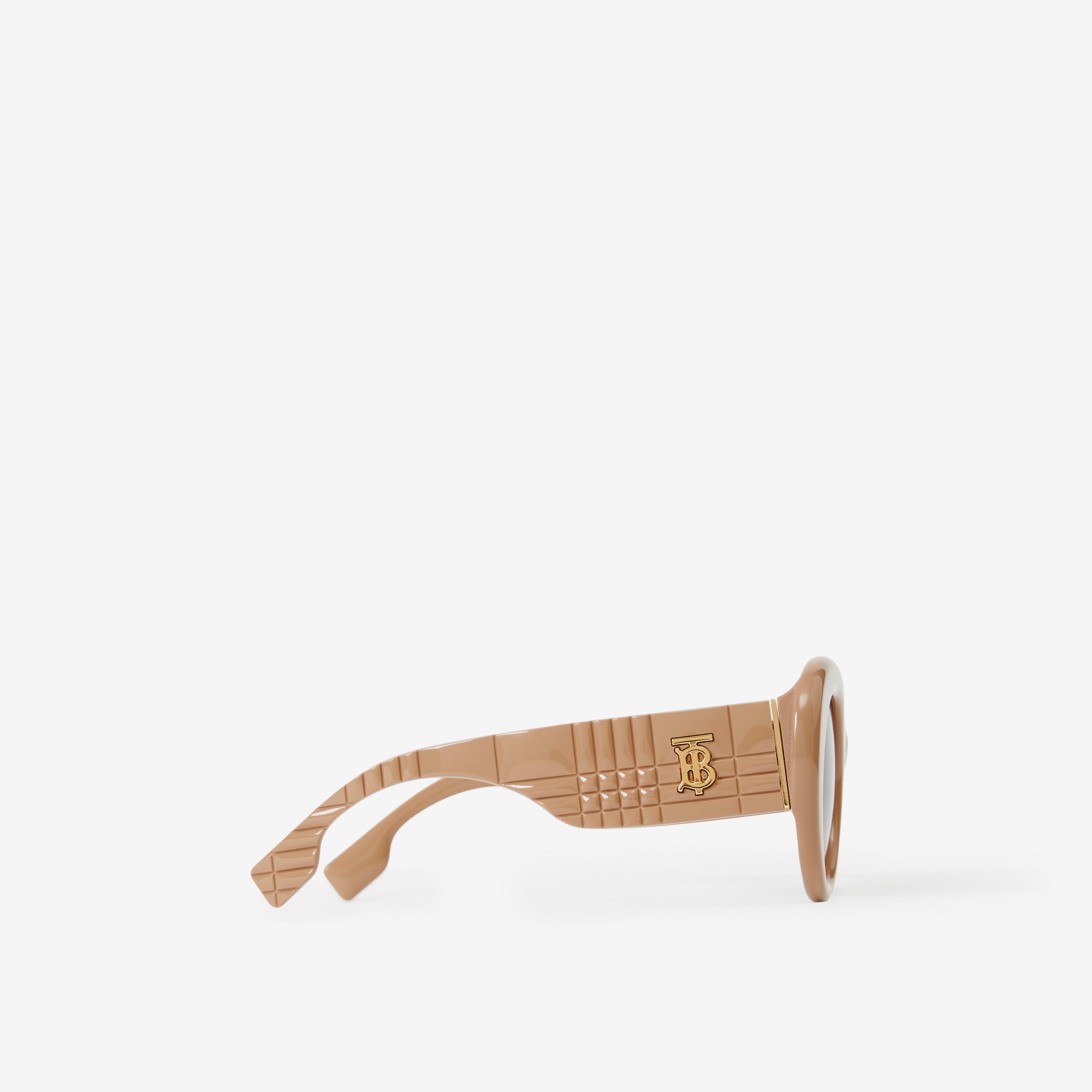 Oversized Round Frame Lola Sunglasses in Beige - Women | Burberry® Official - 2