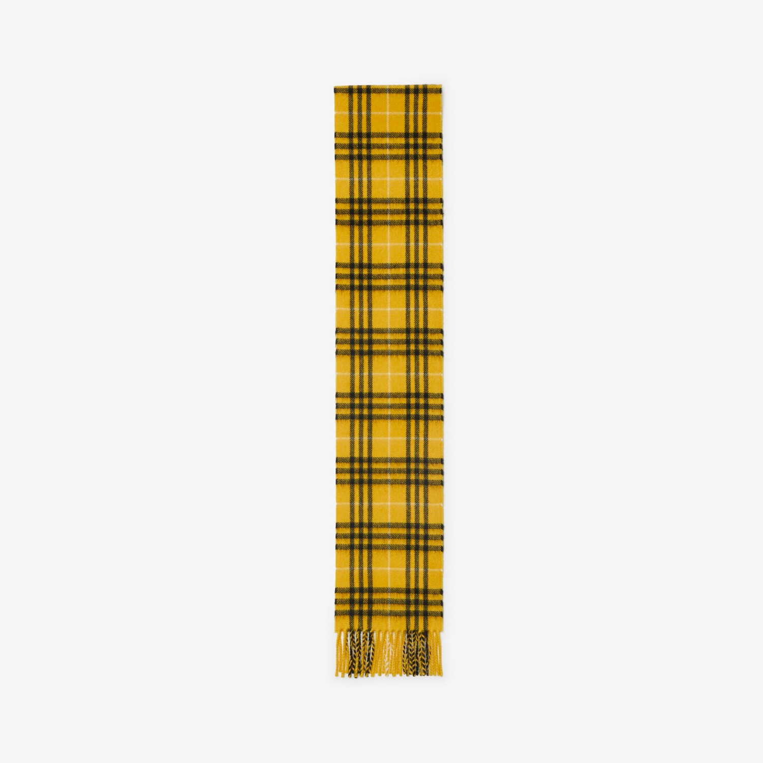 格纹羊绒围巾（线上独售） (秋梨黄) | Burberry® 博柏利官网