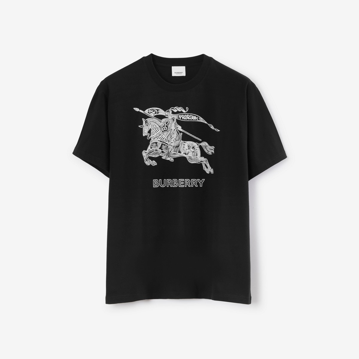 Shop Burberry Ekd Cotton T-shirt In Black
